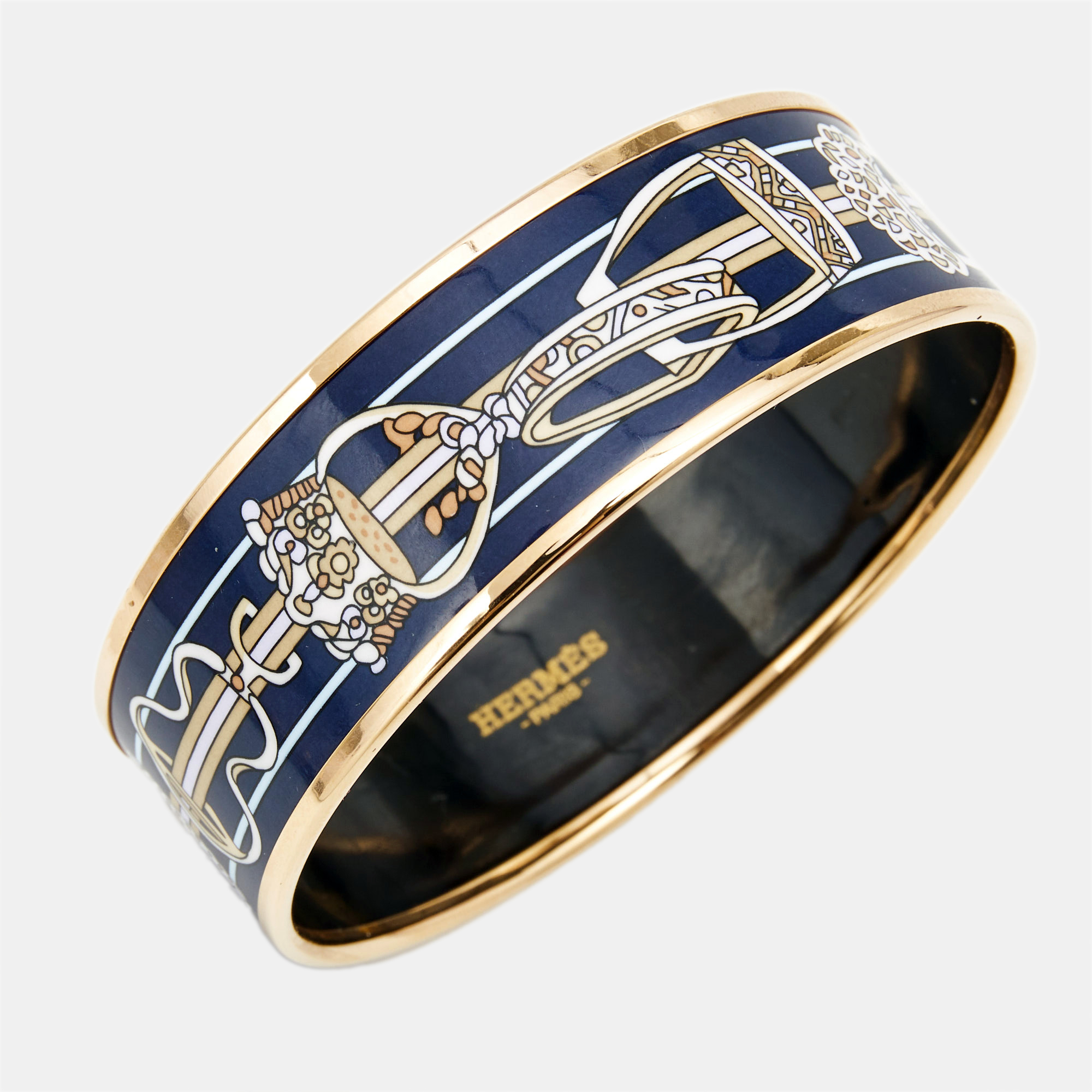 

Hermès Enamel Gold Plated Bangle Bracelet