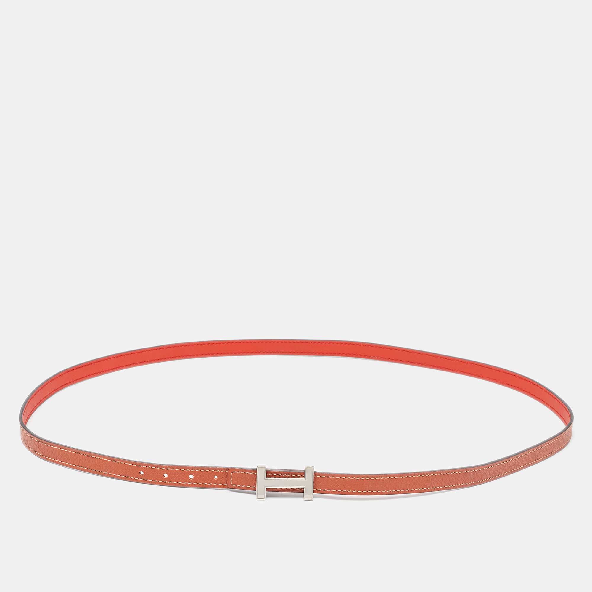 

Hermes Sanguine/Fauve Swift and Epsom Leather Focus Belt, Orange