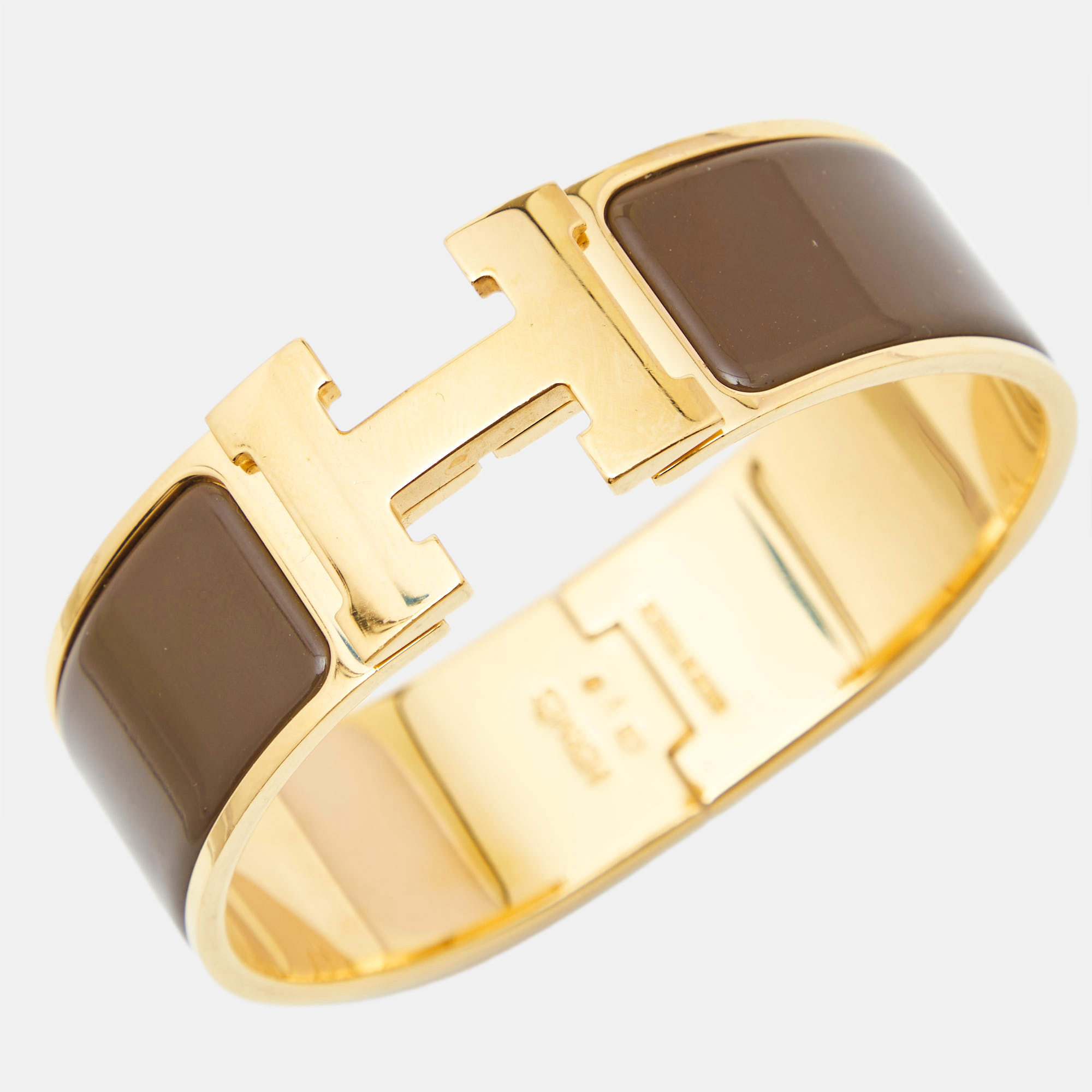 

Hermès Clic Clac H Enamel Gold Plated Bracelet