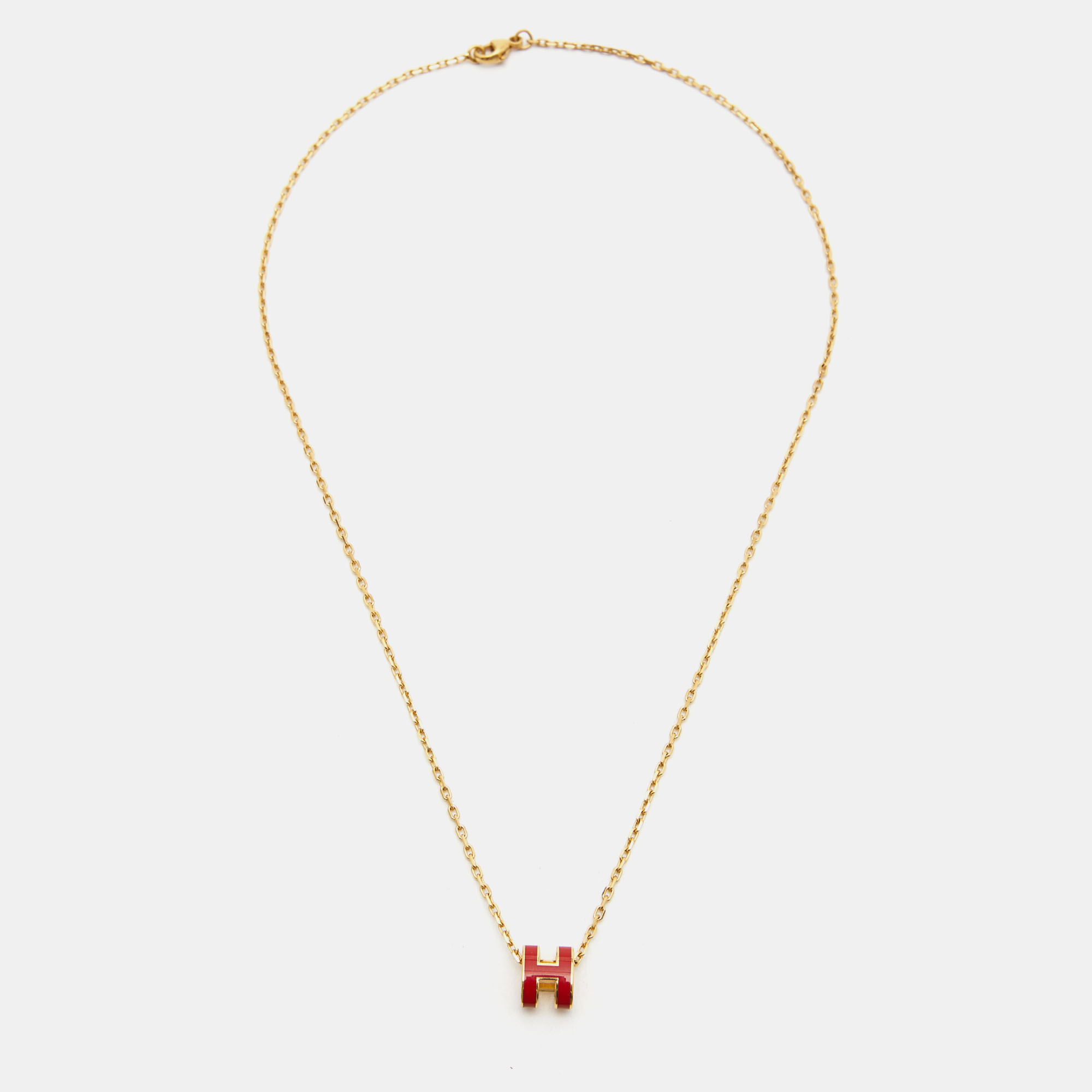 

Hermès Mini Pop H Enamel Gold Plated Necklace