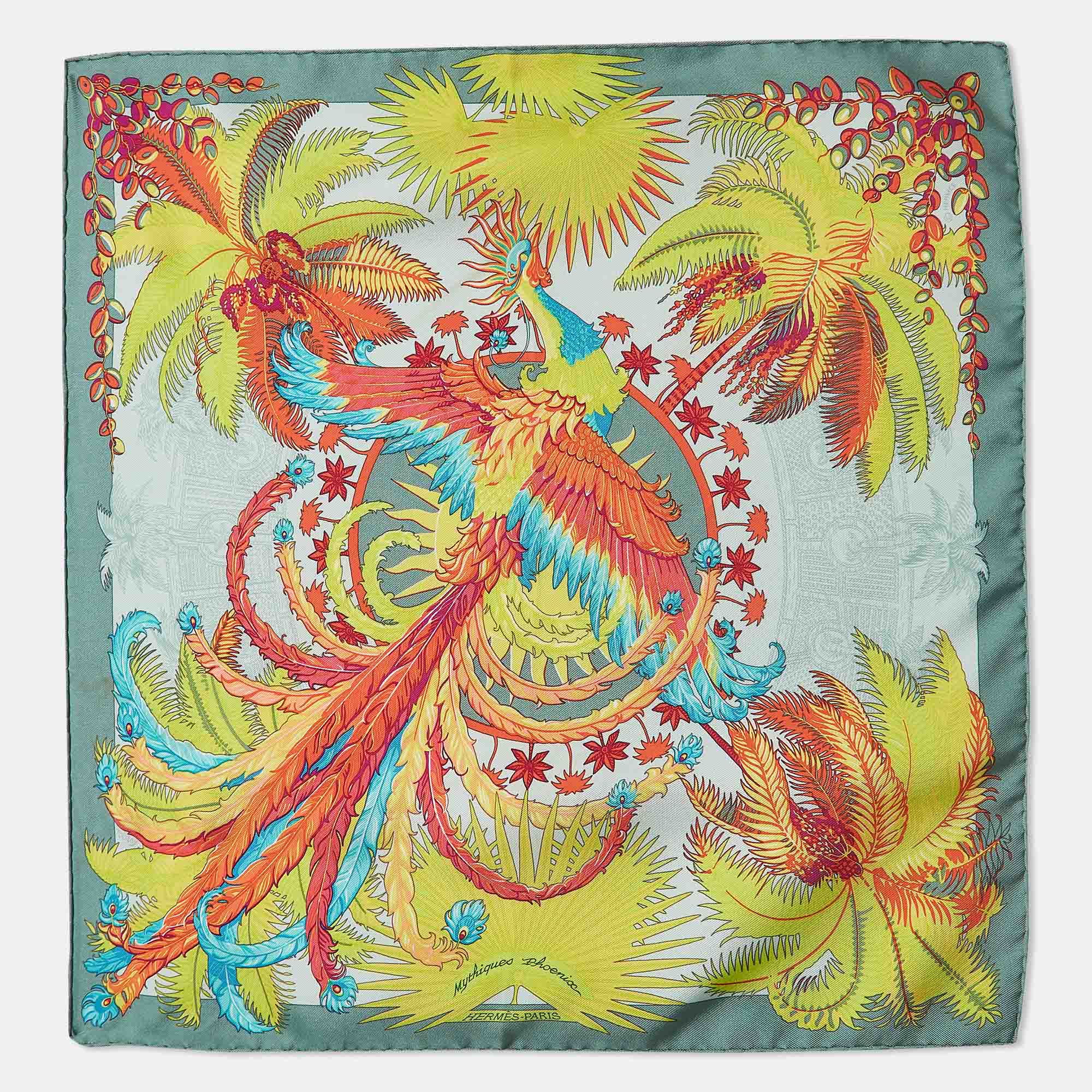 Pre-owned Hermes Multicolor Mythiques Phoenix Silk Square Scarf