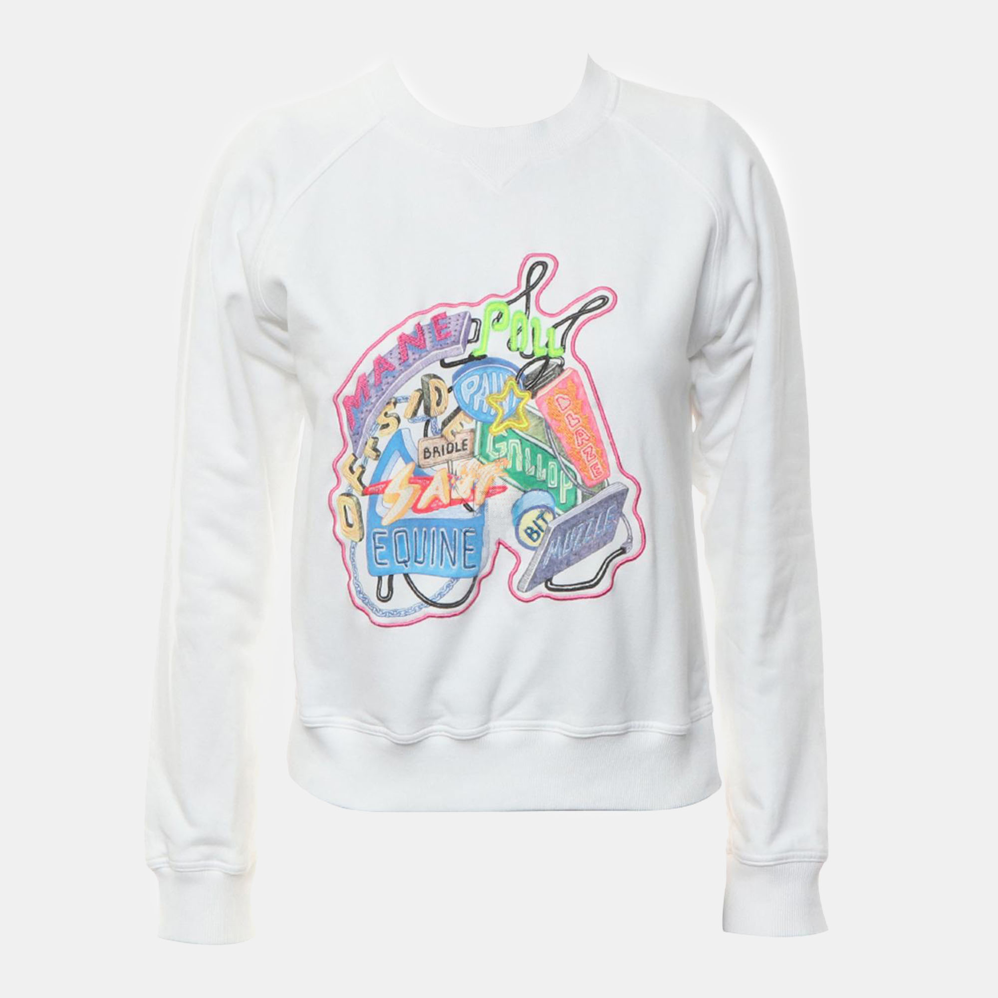 

Hermes White Cotton Chevaloscope Embroidered Sweatshirt