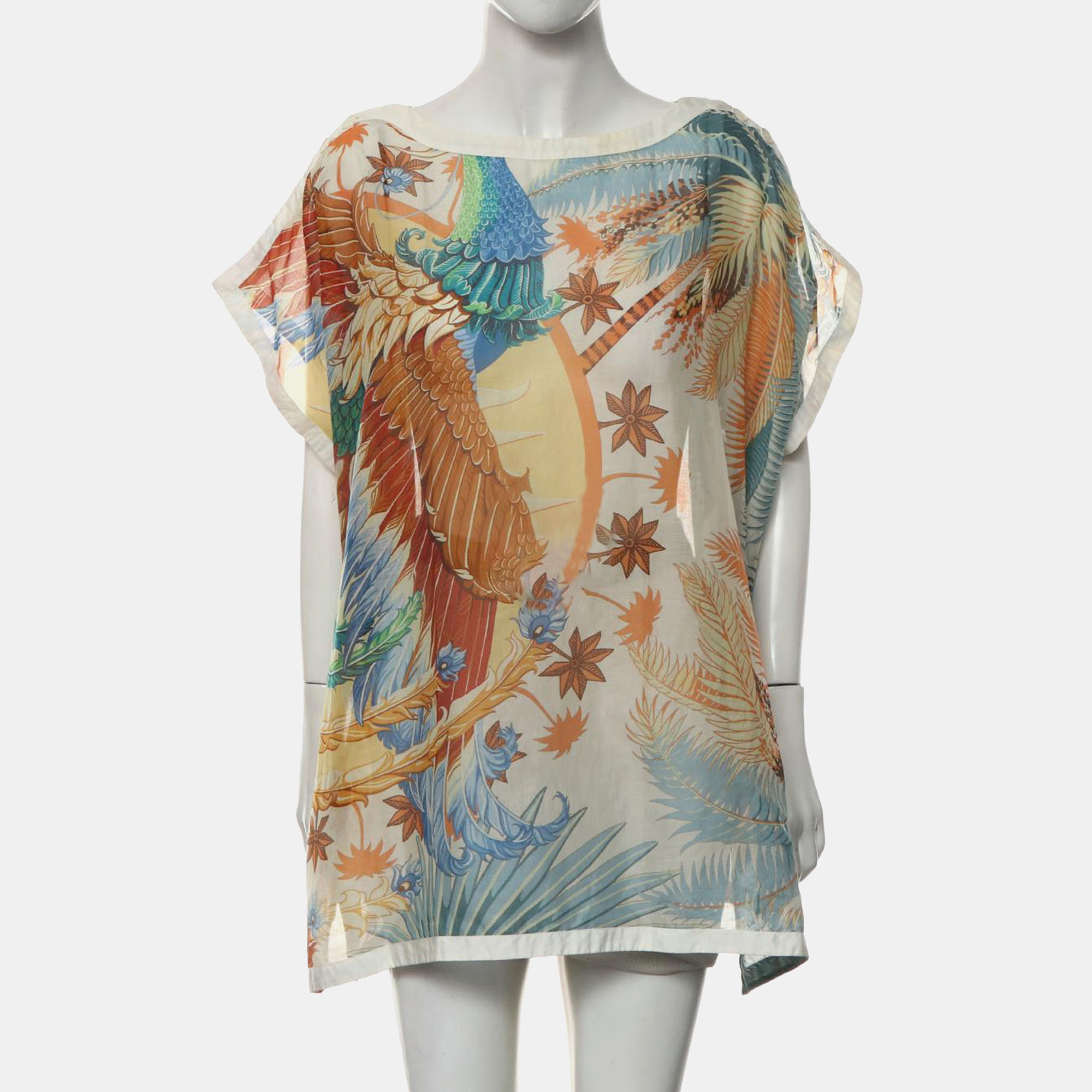 Hermes Multiclor Cotton Square Top FR 34 