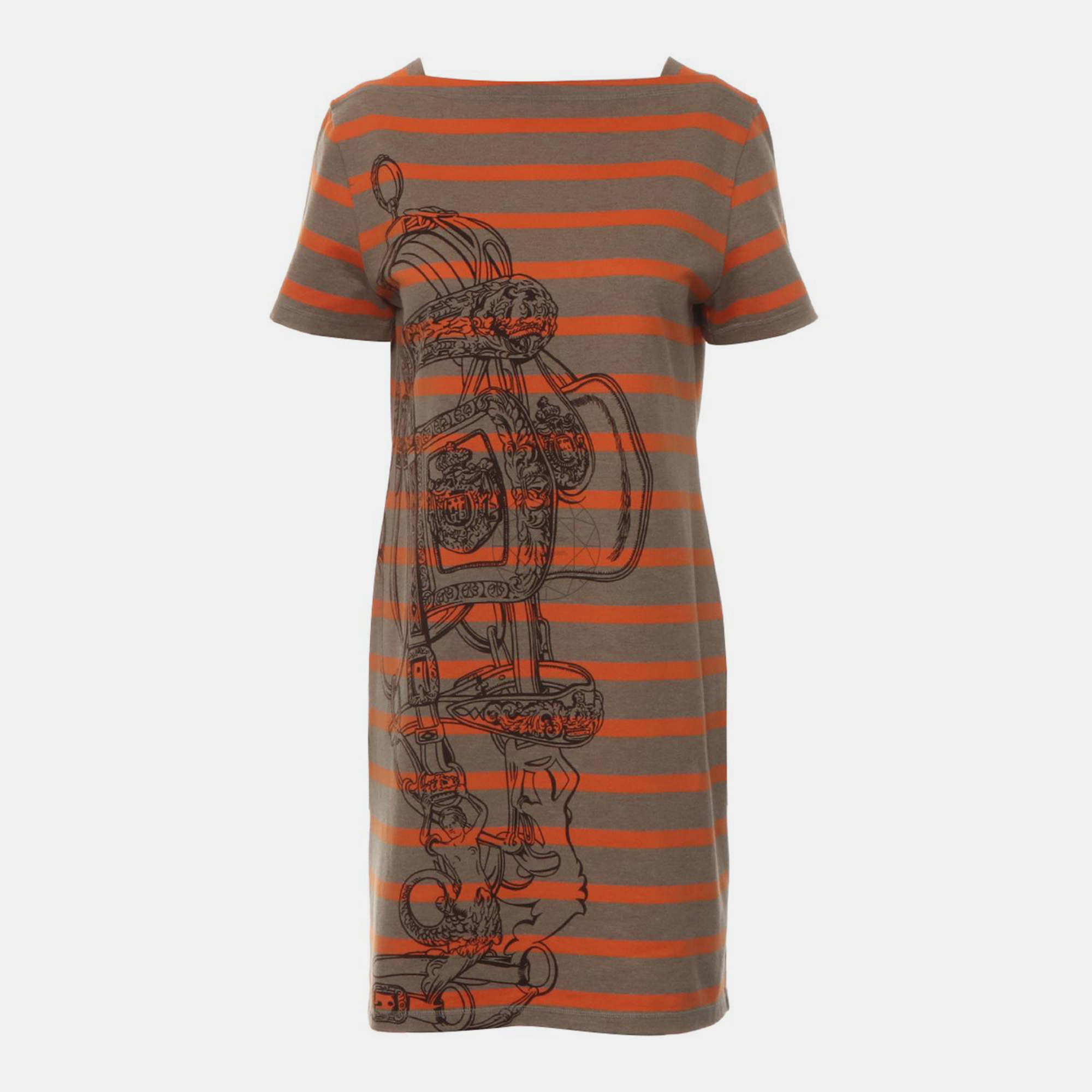 

Hermes Stripes Dress, Brown