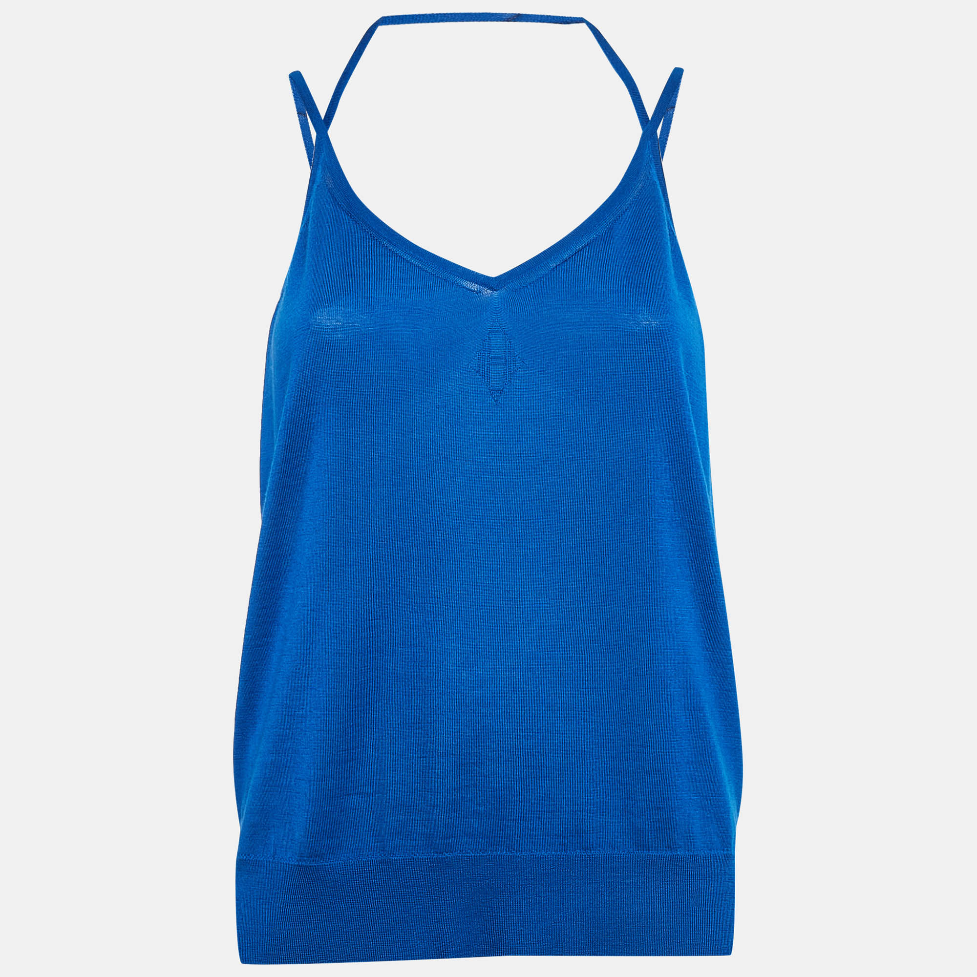 

Hermès Blue Cashmere Knit Camisole L