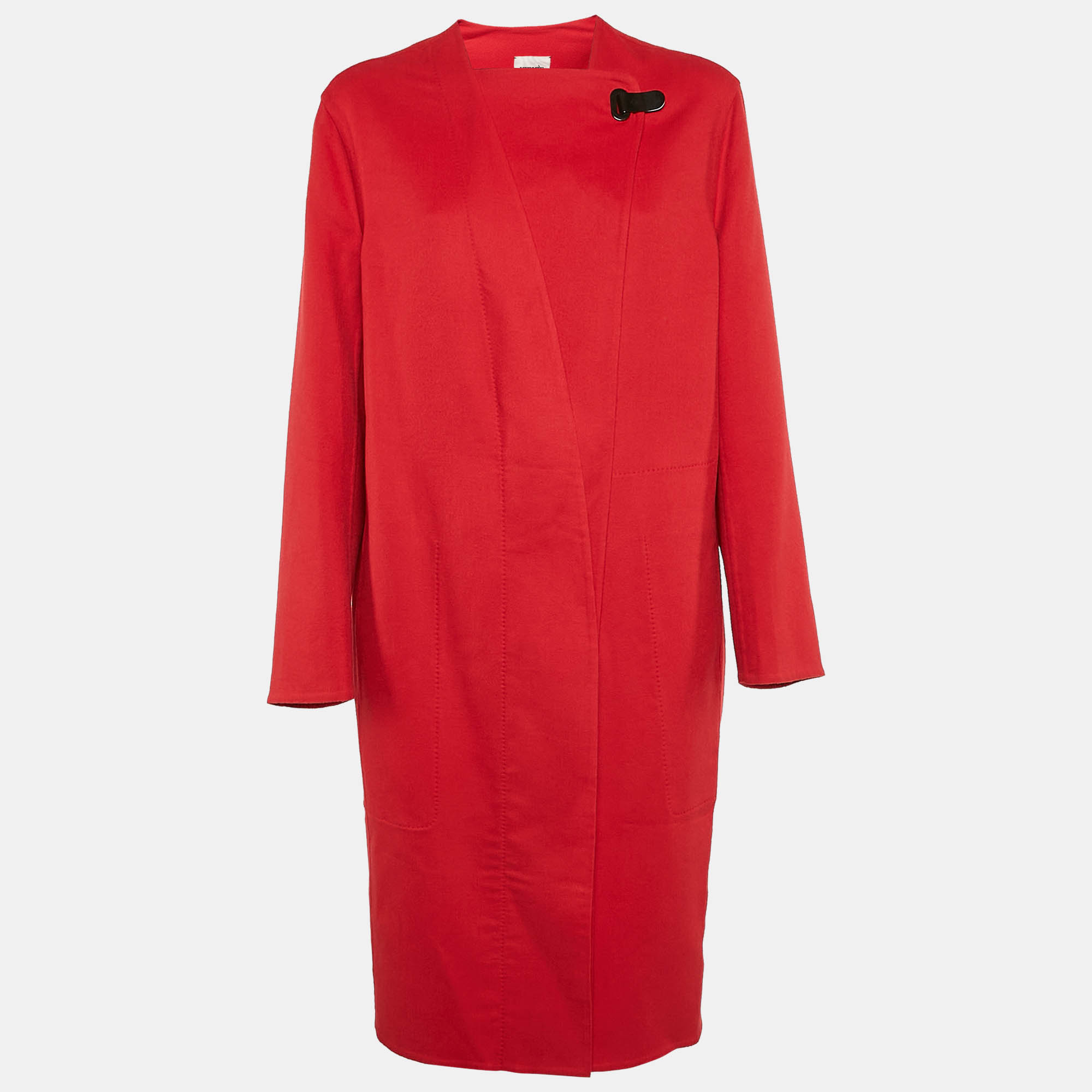 

Hermès Red Cashmere Mid-Length Coat M