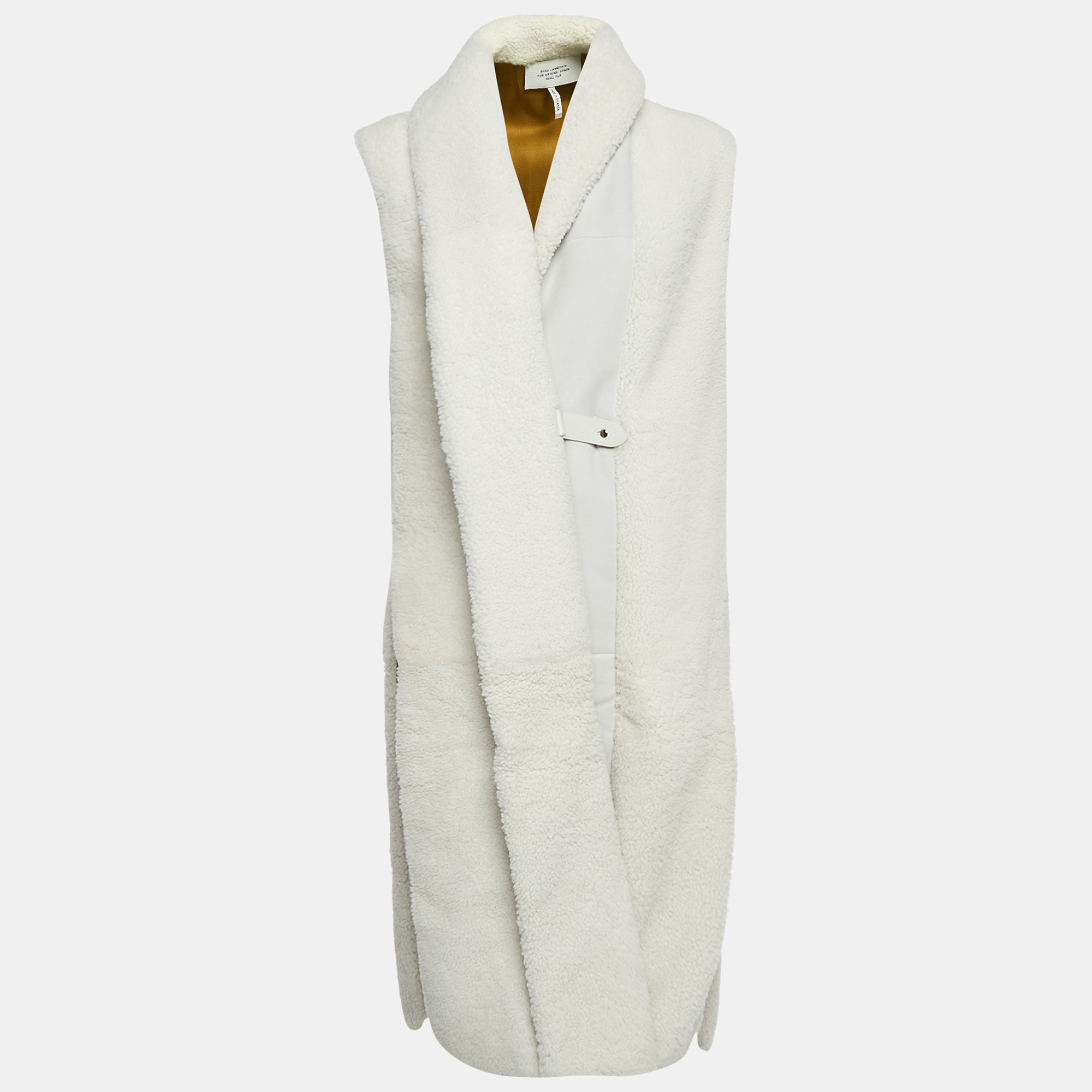 

Hermès Off-White Fur Sleeveless Shearling Long Coat M