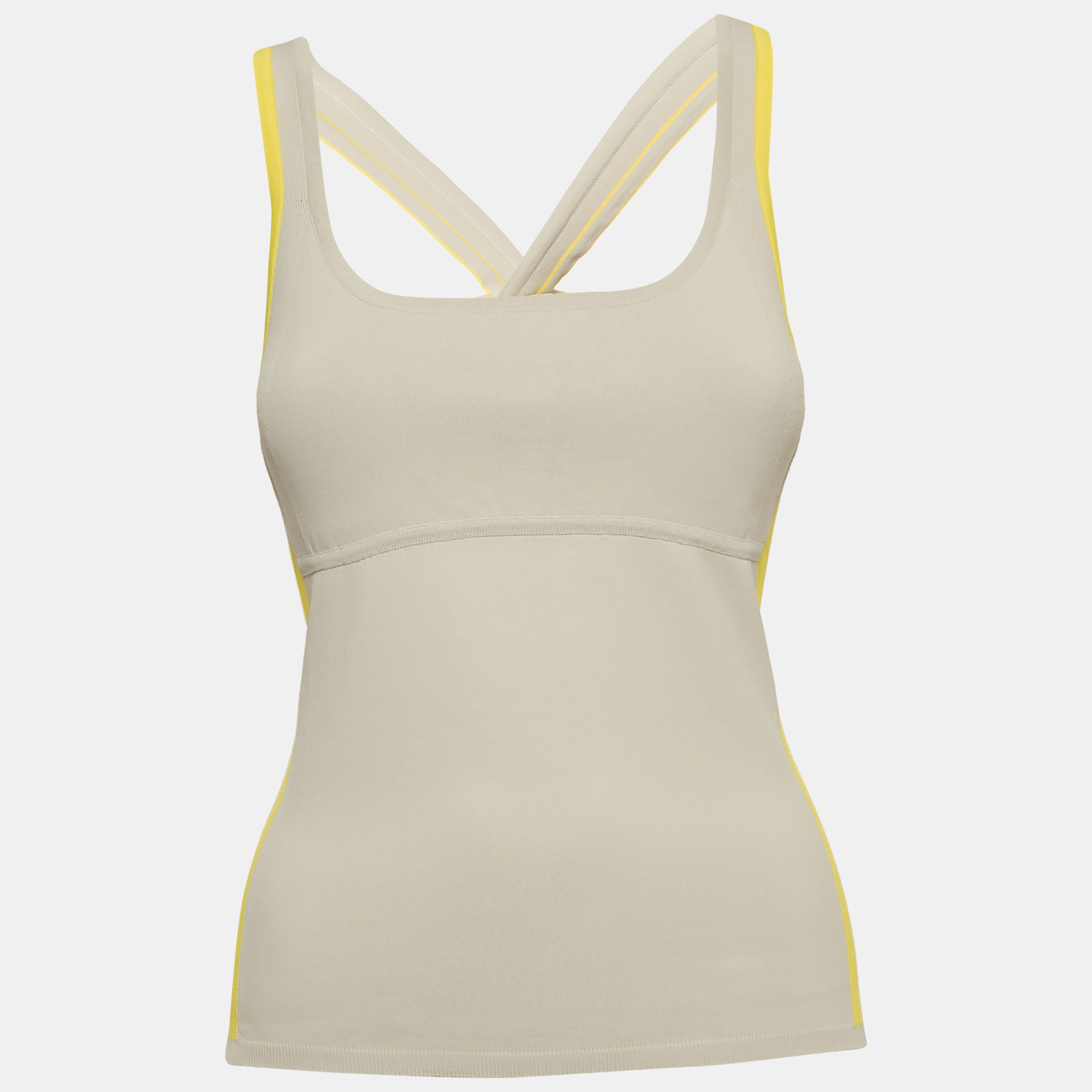 

Hermès Grey Stretch Knit Padded Tank Top S
