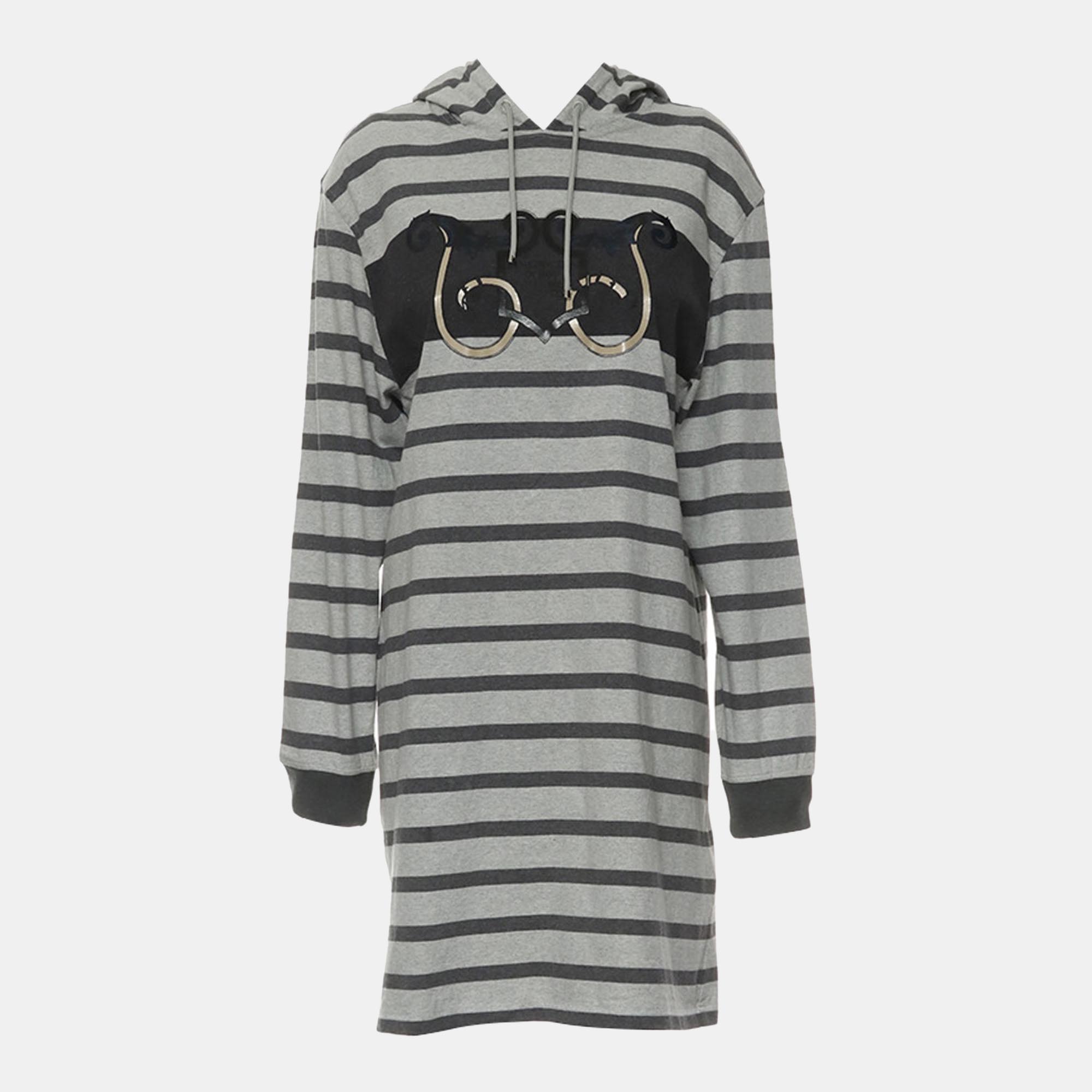 

Hermes Stripes Printed Hoodie Dress M, Grey