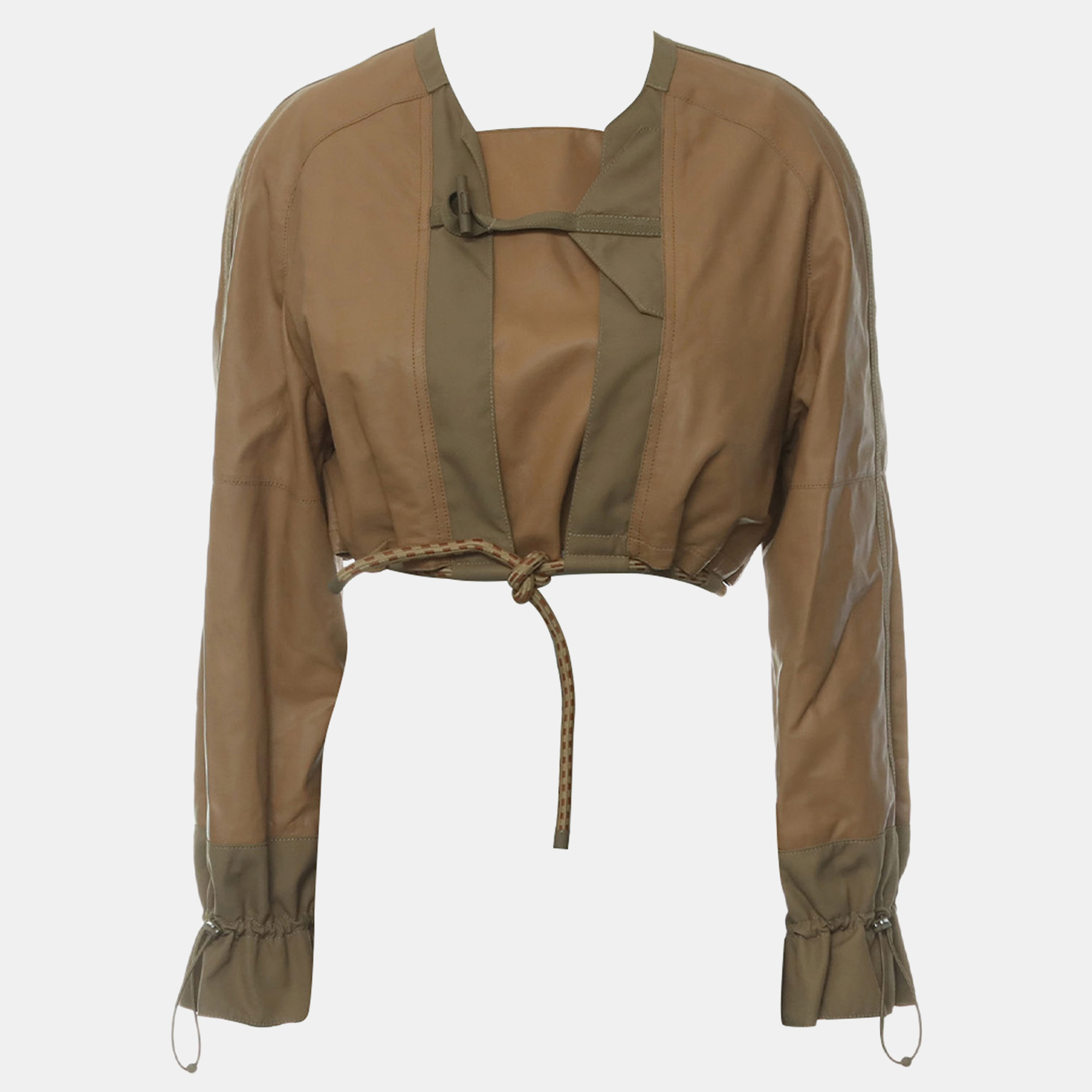 

Hermes Beige Nomade Leather Crop Jacket