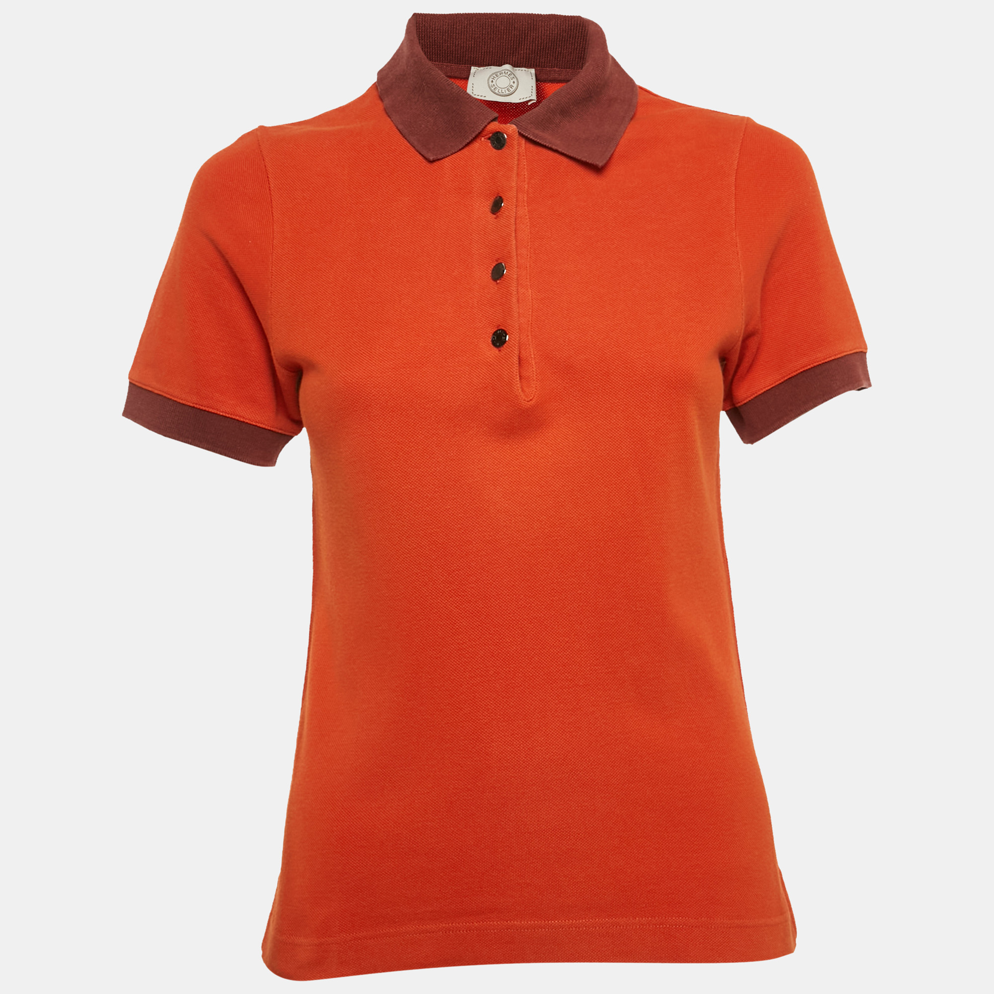 

Hermes Orange Cotton Pique Polo T-Shirt S