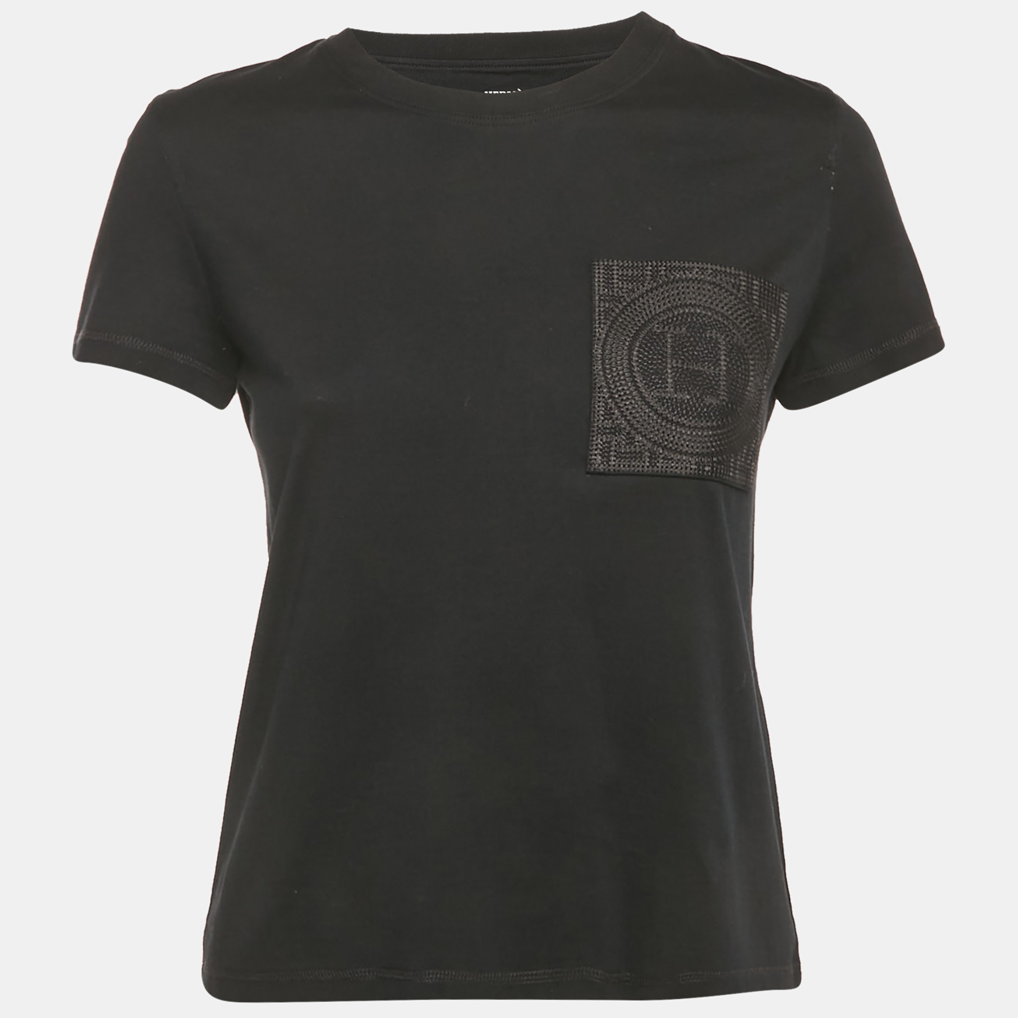 

Hermes Black H Embroidered Pocket Jersey T-Shirt S