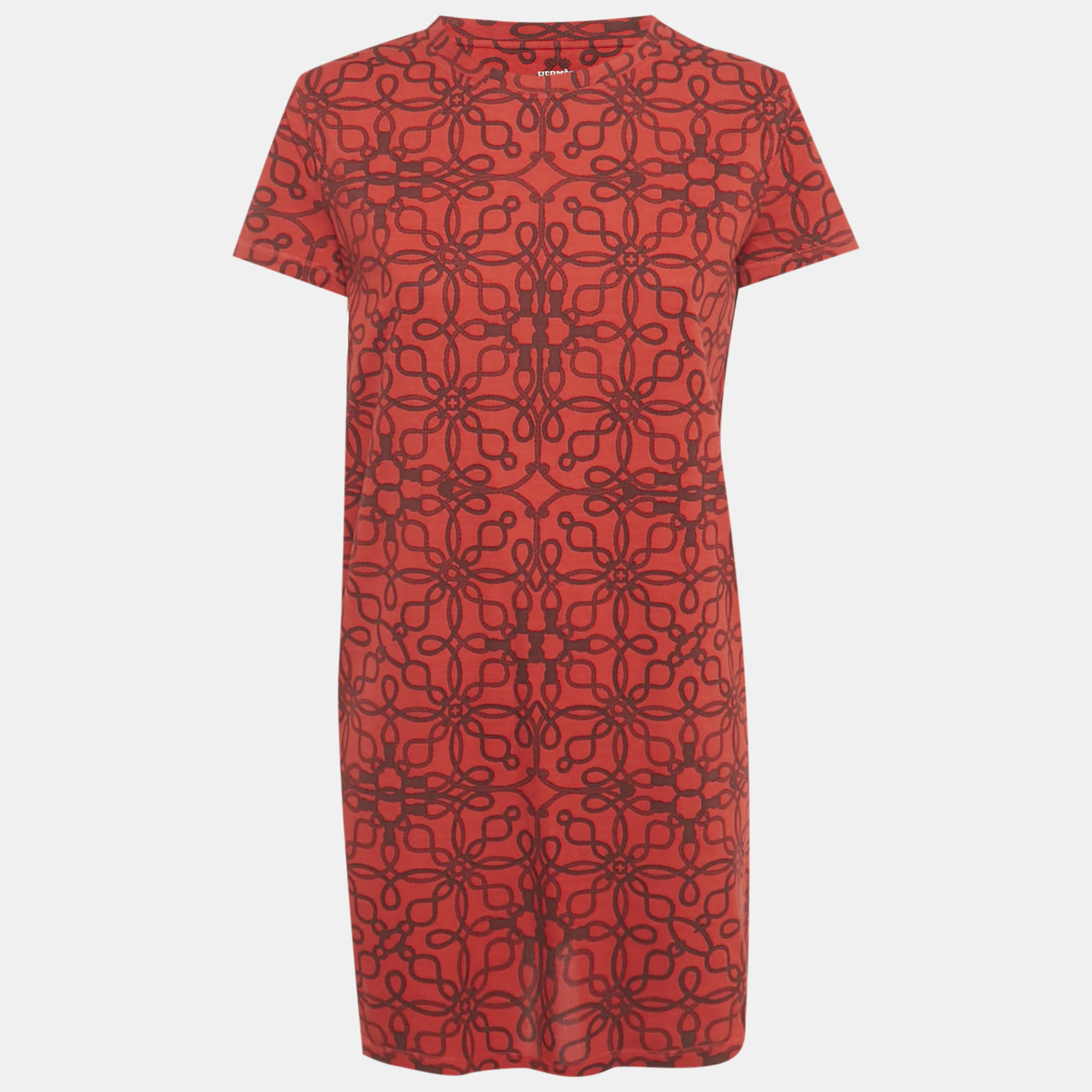 

Hermes Red Micro Cordelieres Cotton T-Shirt Dress M