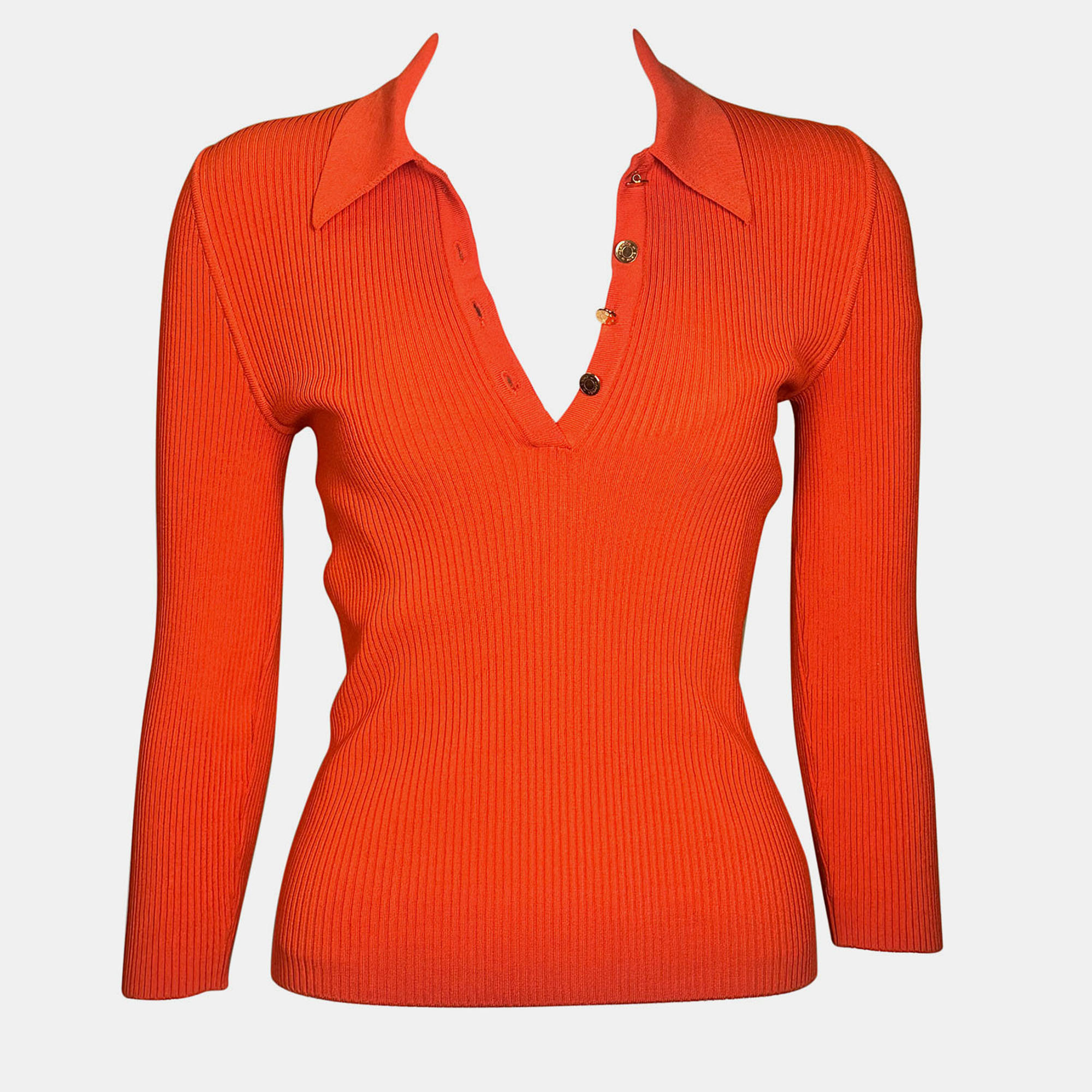 

Hermes Orange Long Sleeve Sweater, Red