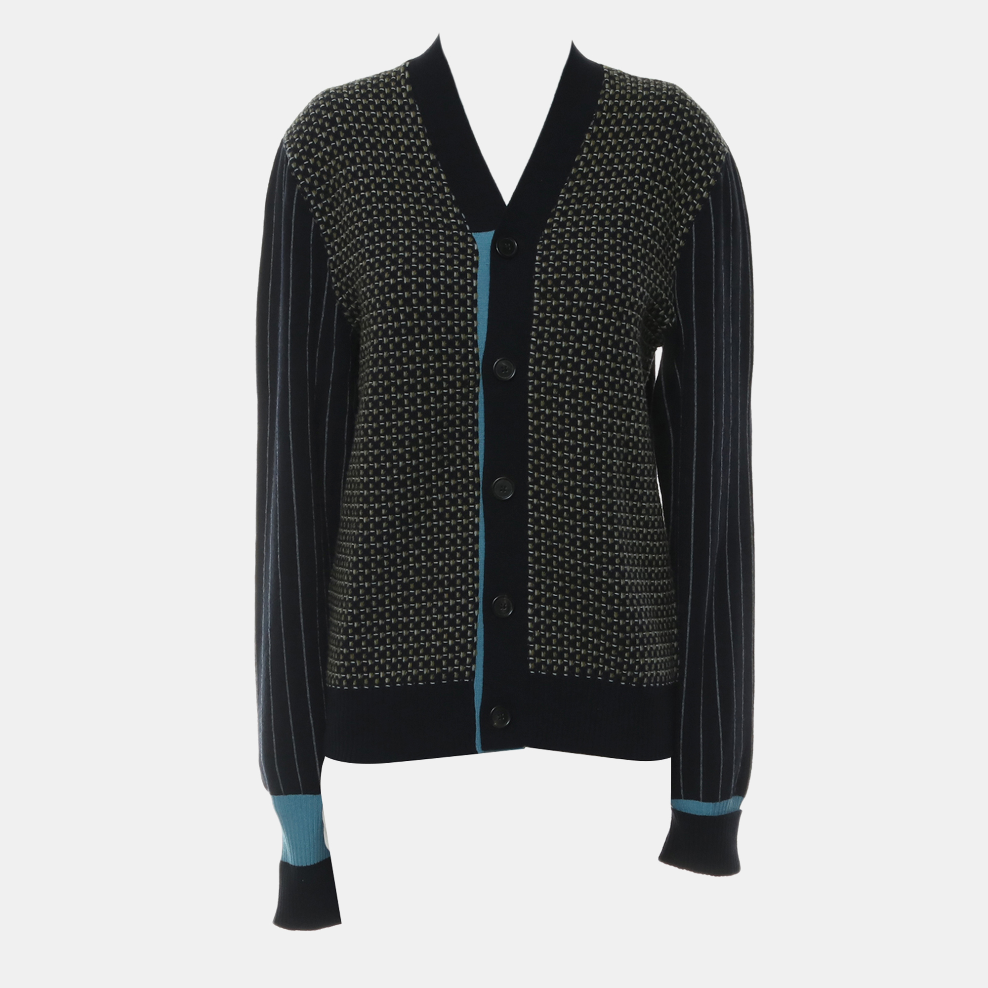 

Hermes Wool Button Up Cardigan, Multicolor