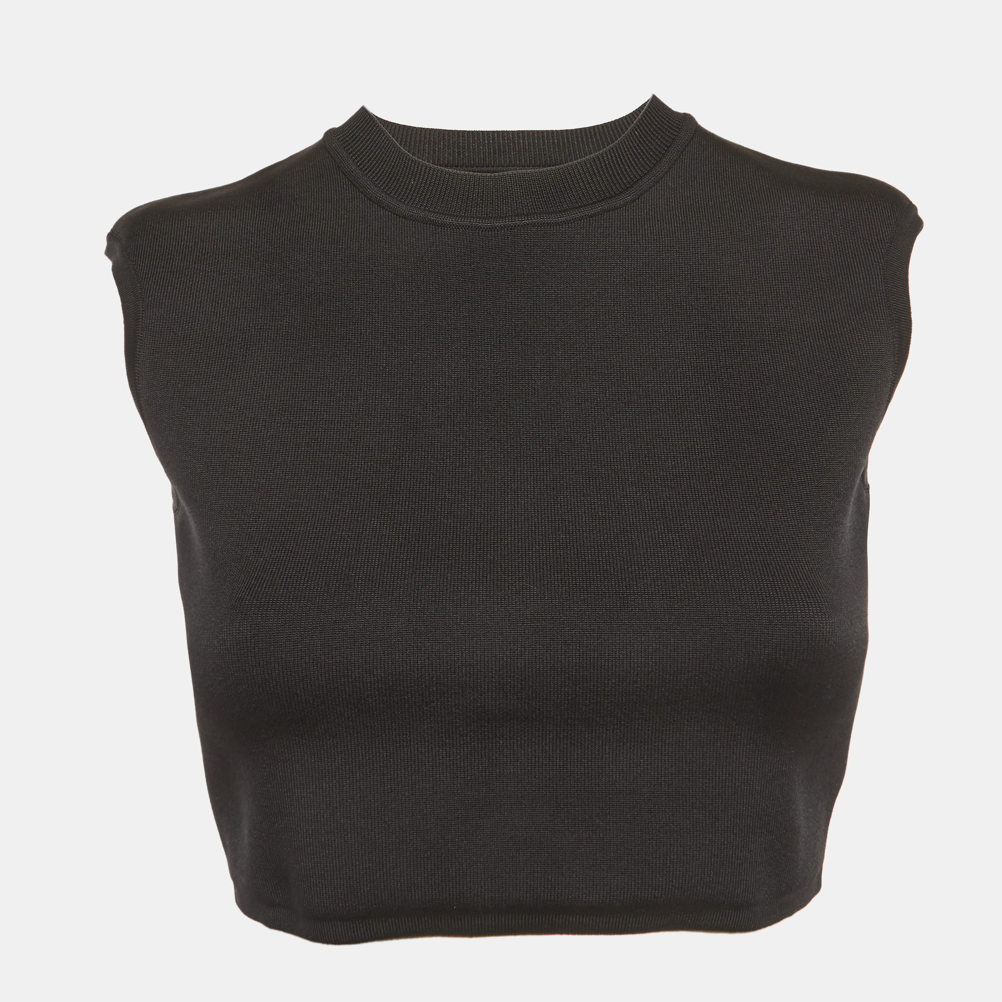 

Hermes Black Knit Sleeveless Crop Top M