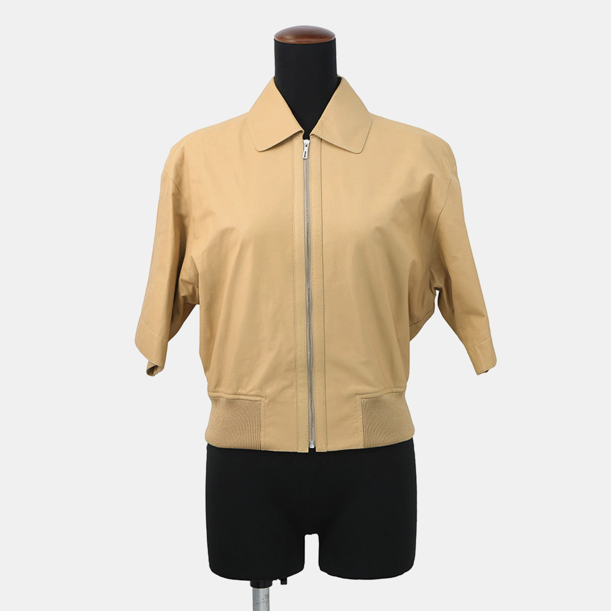 

Hermes Leather Jacket Size  Beige Leather Cotton