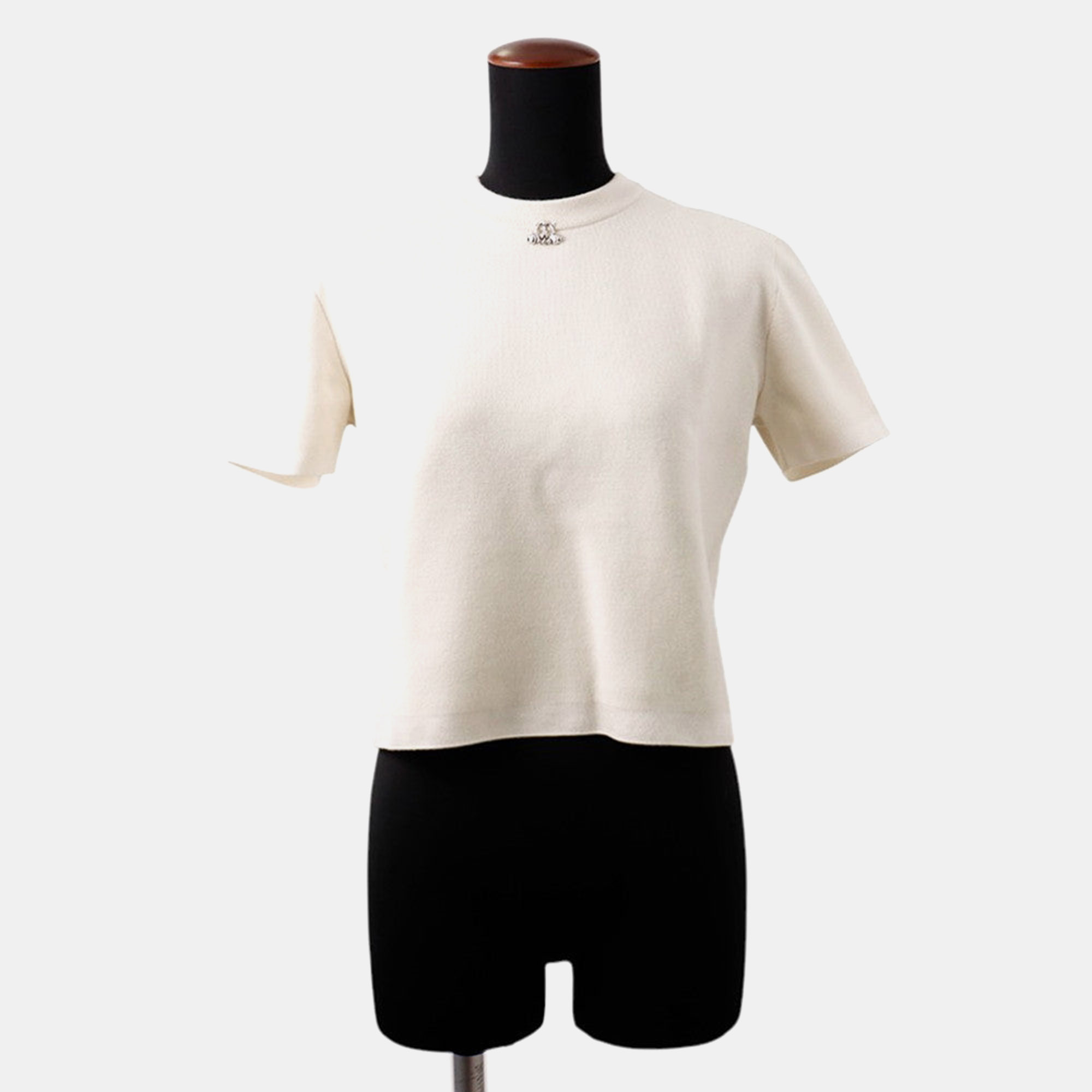 

Hermes Short-Sleeved Knit With Parfroy Remix Motif Size  Blanc Naturel, White