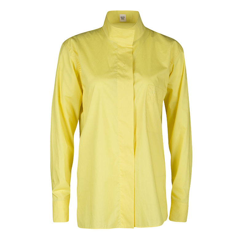 Hermes Yellow Cotton Long Sleeve Button Front Shirt M