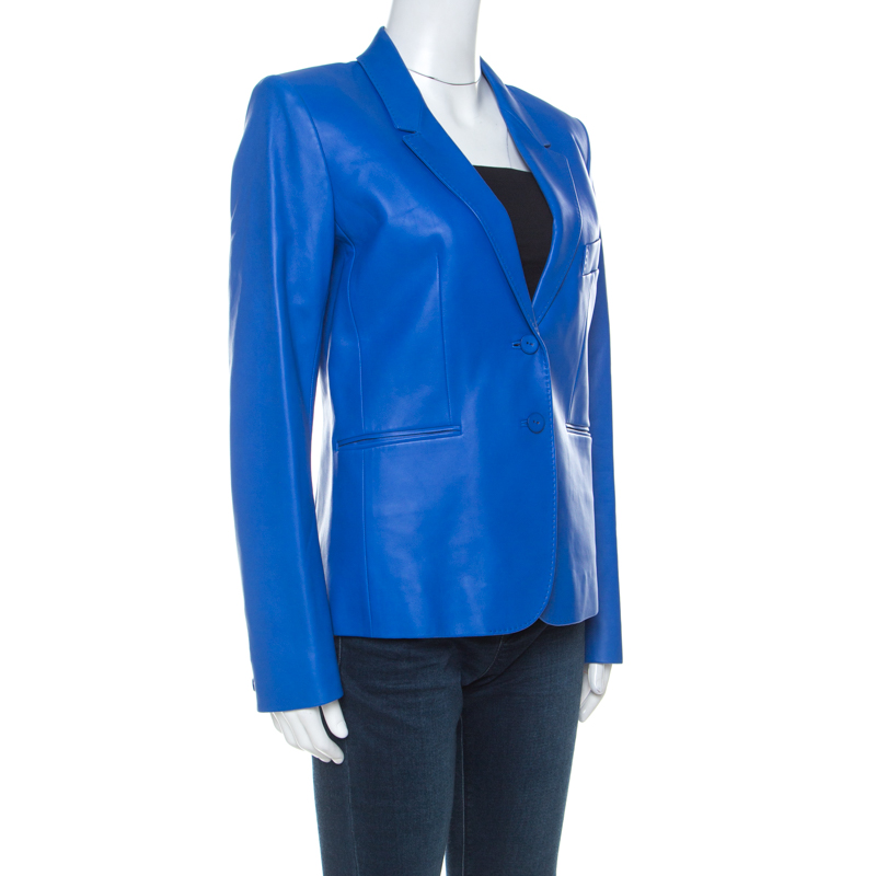 

Hermes Blue Lambskin Blazer