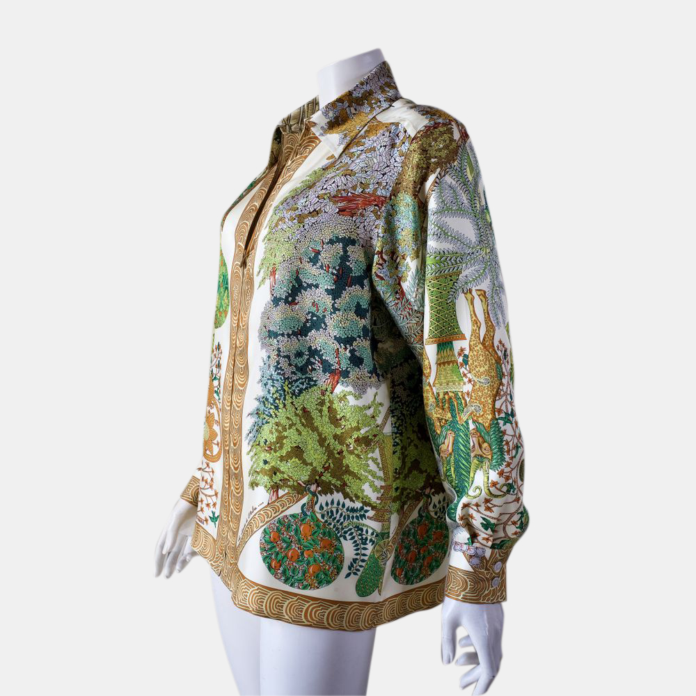 

Hermes Multicolor Vintage Silk Shirt FR 42