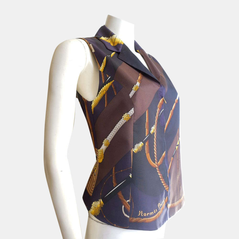 

Hermes Multicolor Gilet in seta Vest Size Tg.44 FR