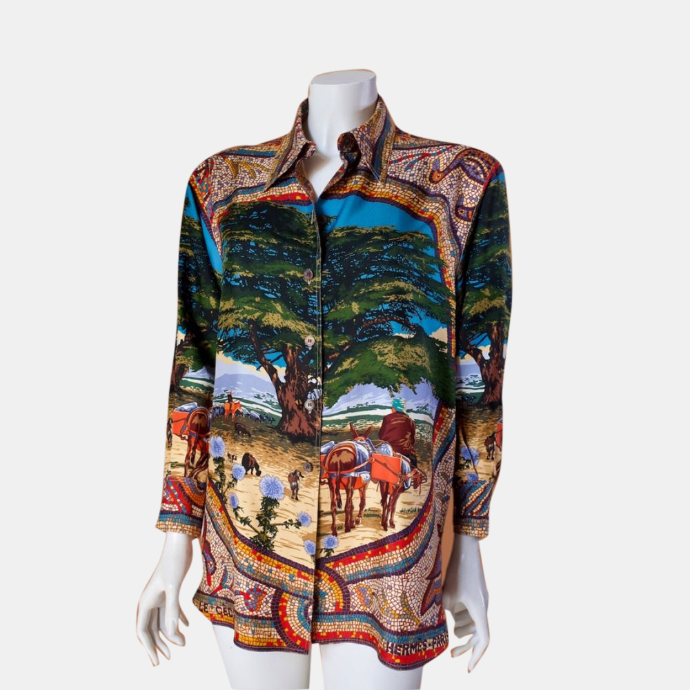 

Hermes Multicolor Camicia in seta Shirt Size Tg.42 FR