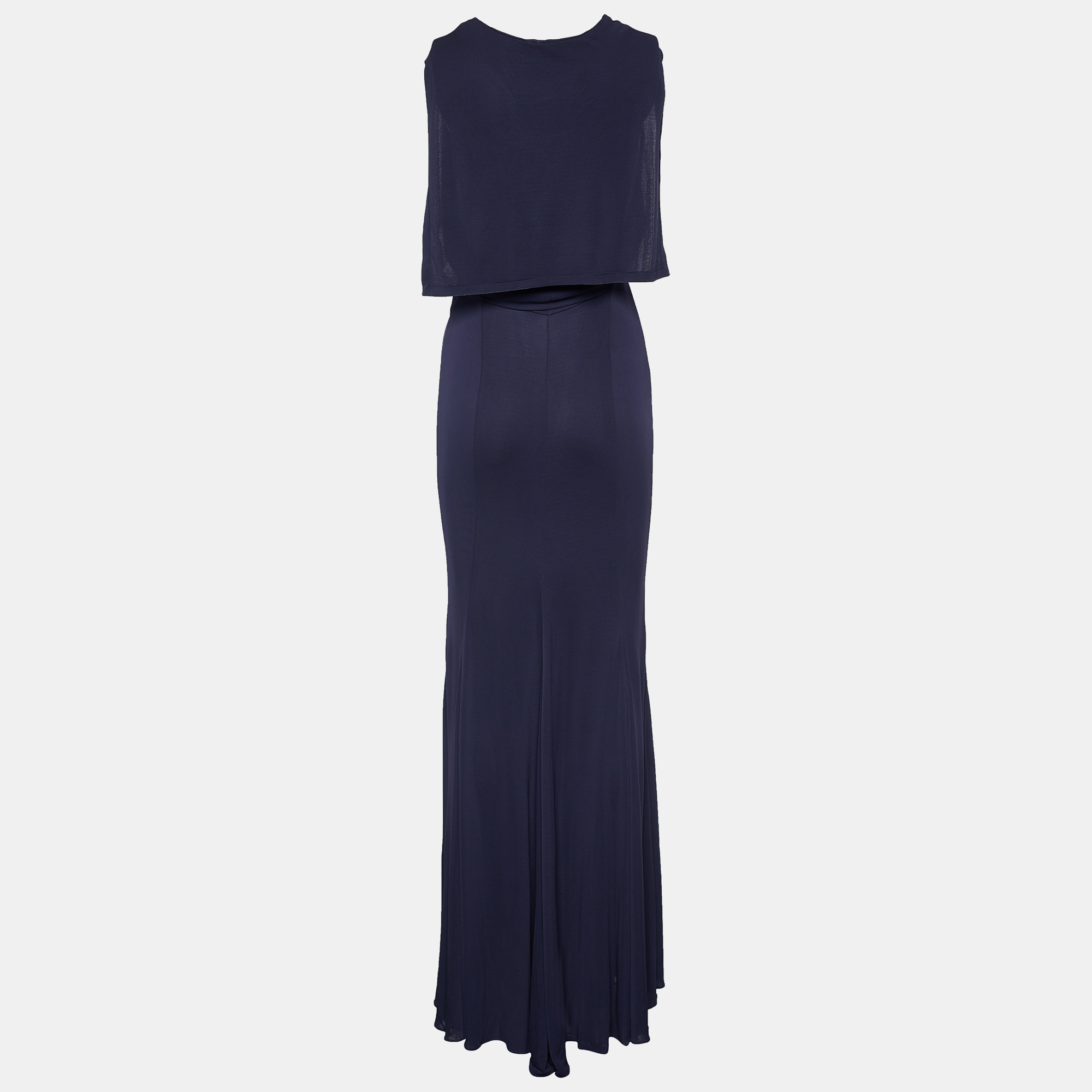 

Hermès Deep Purple Jersey Open Back Knit Maxi Dress