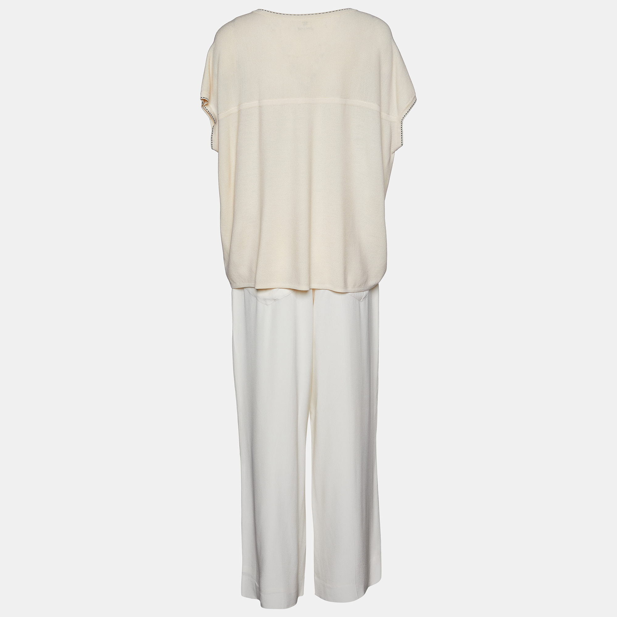 

Hermes Off-White Silk & Wool Pant & Top Set