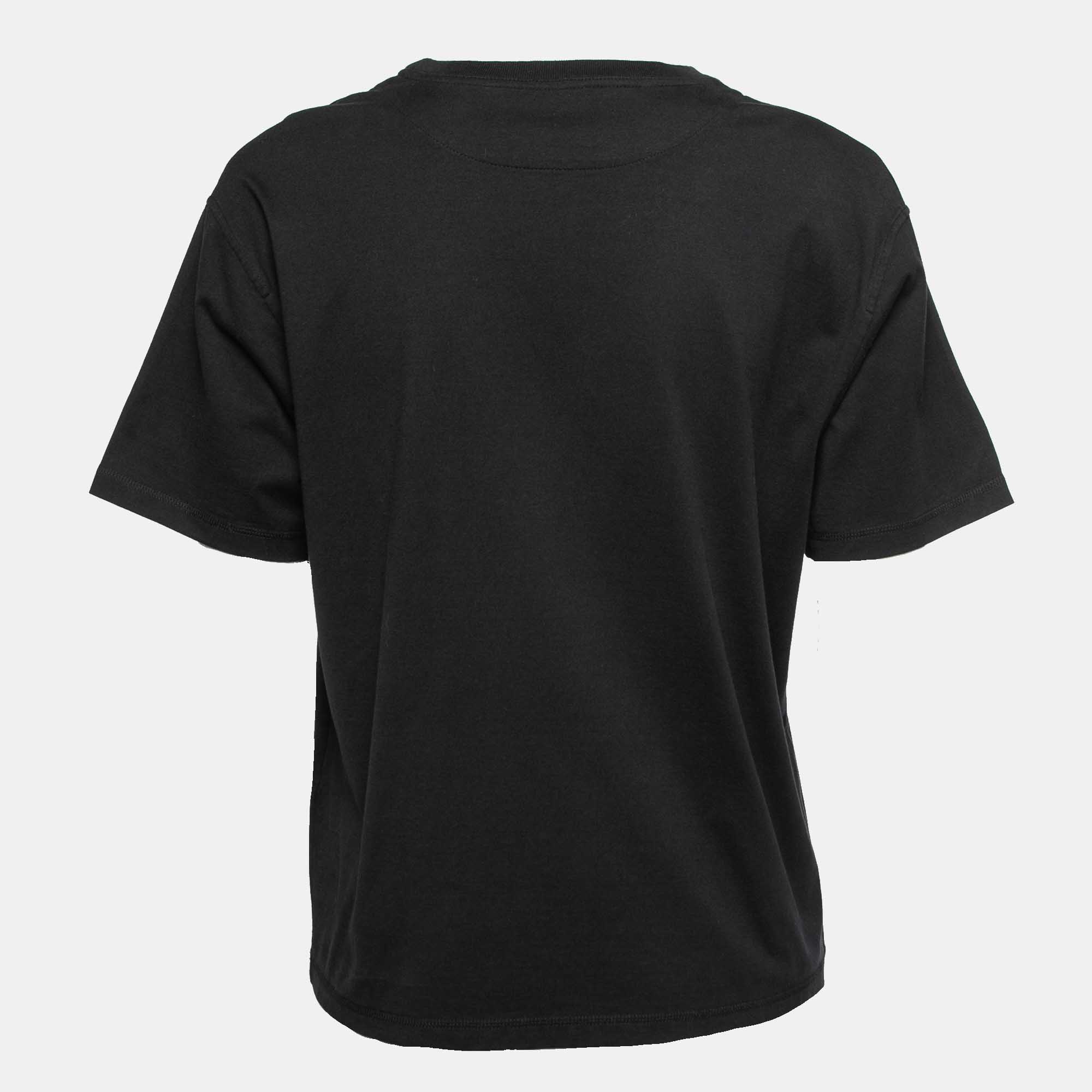 

Hermes Black Cotton Clic-Clouc Print T-Shirt