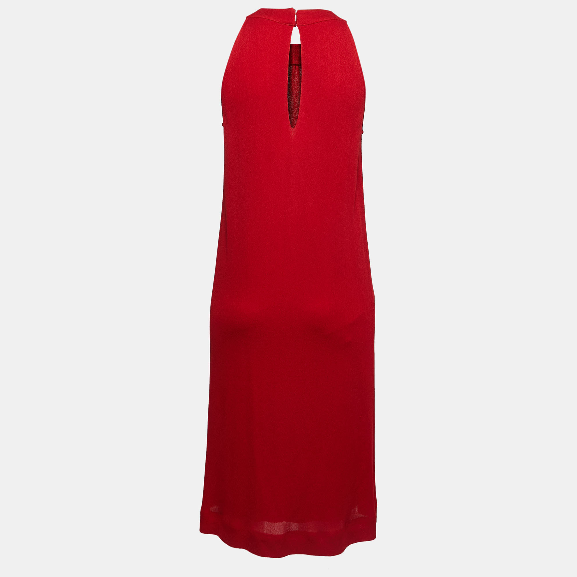 

Hermes Red Twill Sleeveless Midi Dress