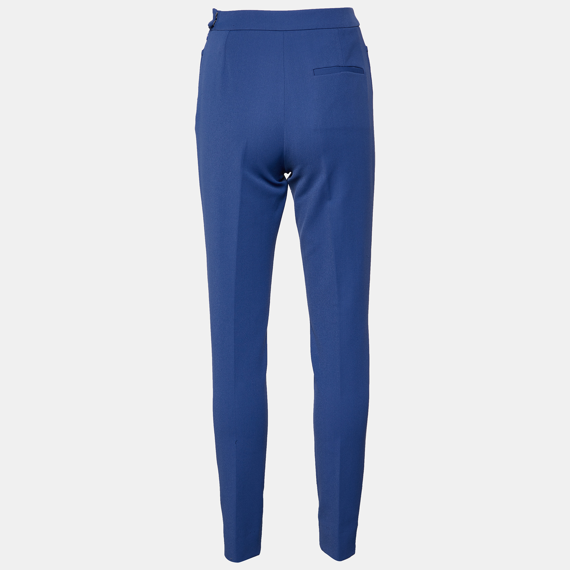 

Hermes Blue Stretch Cotton Tapered Leg Trousers