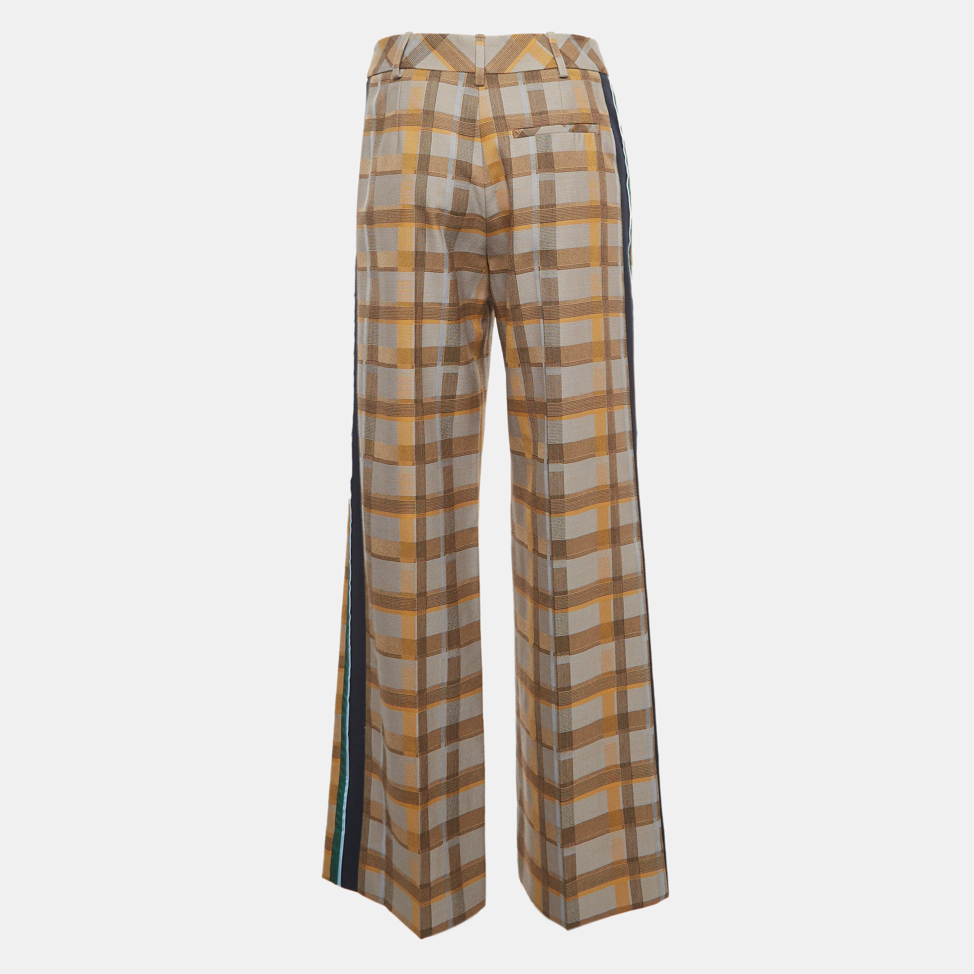 

Hermes Grey/Multicolor Checked Patterned Wool Trousers