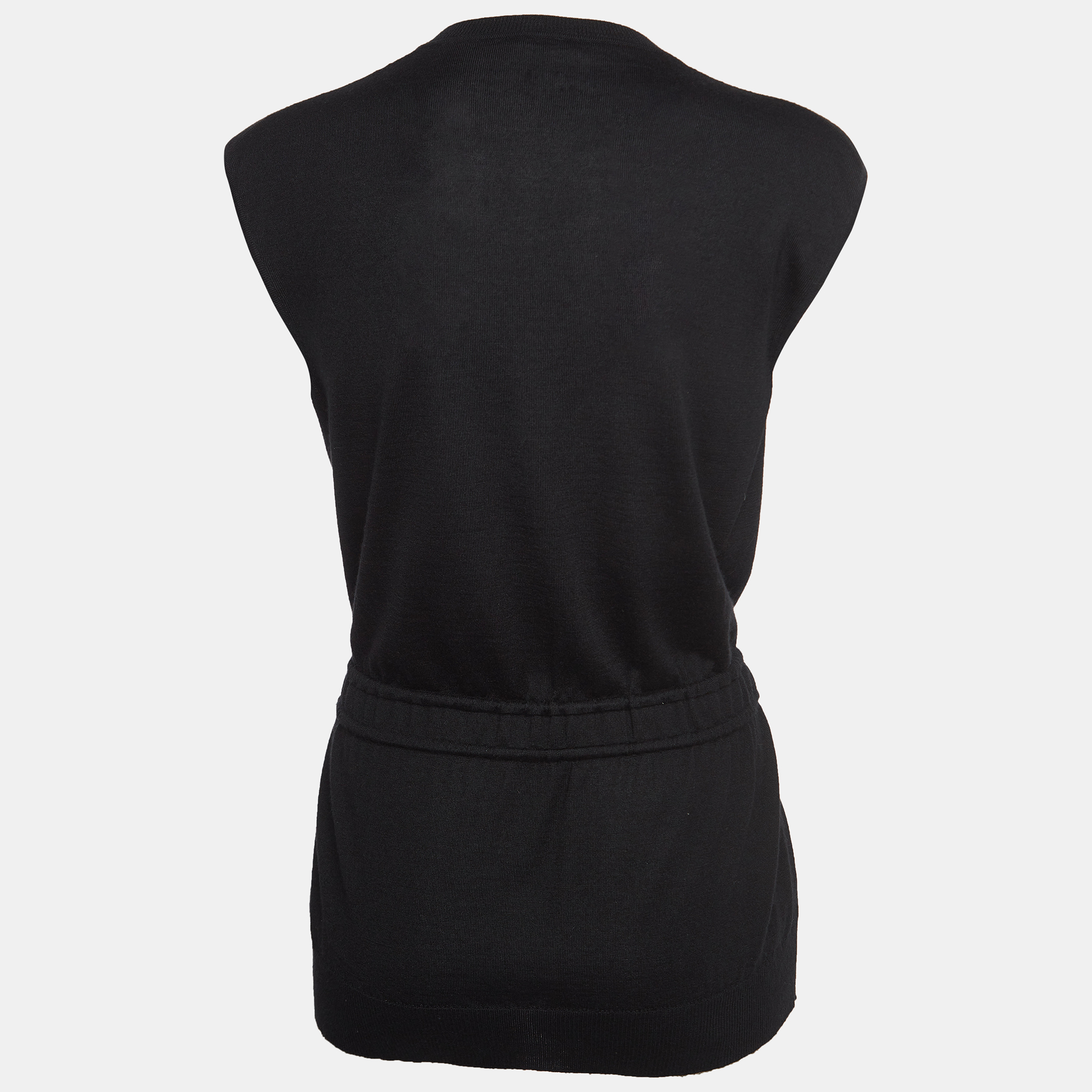 

Hermes Black Cashmere & Silk Elasticated Waist Sleeveless Top