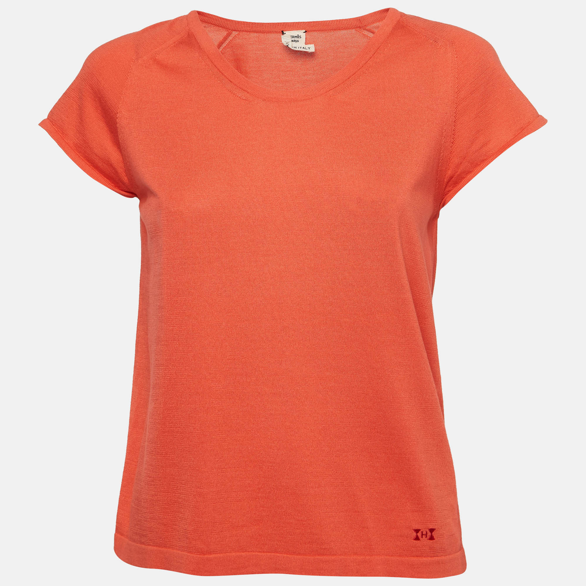 

Hermes Coral Pink Knit Raglan Sleeve Top M