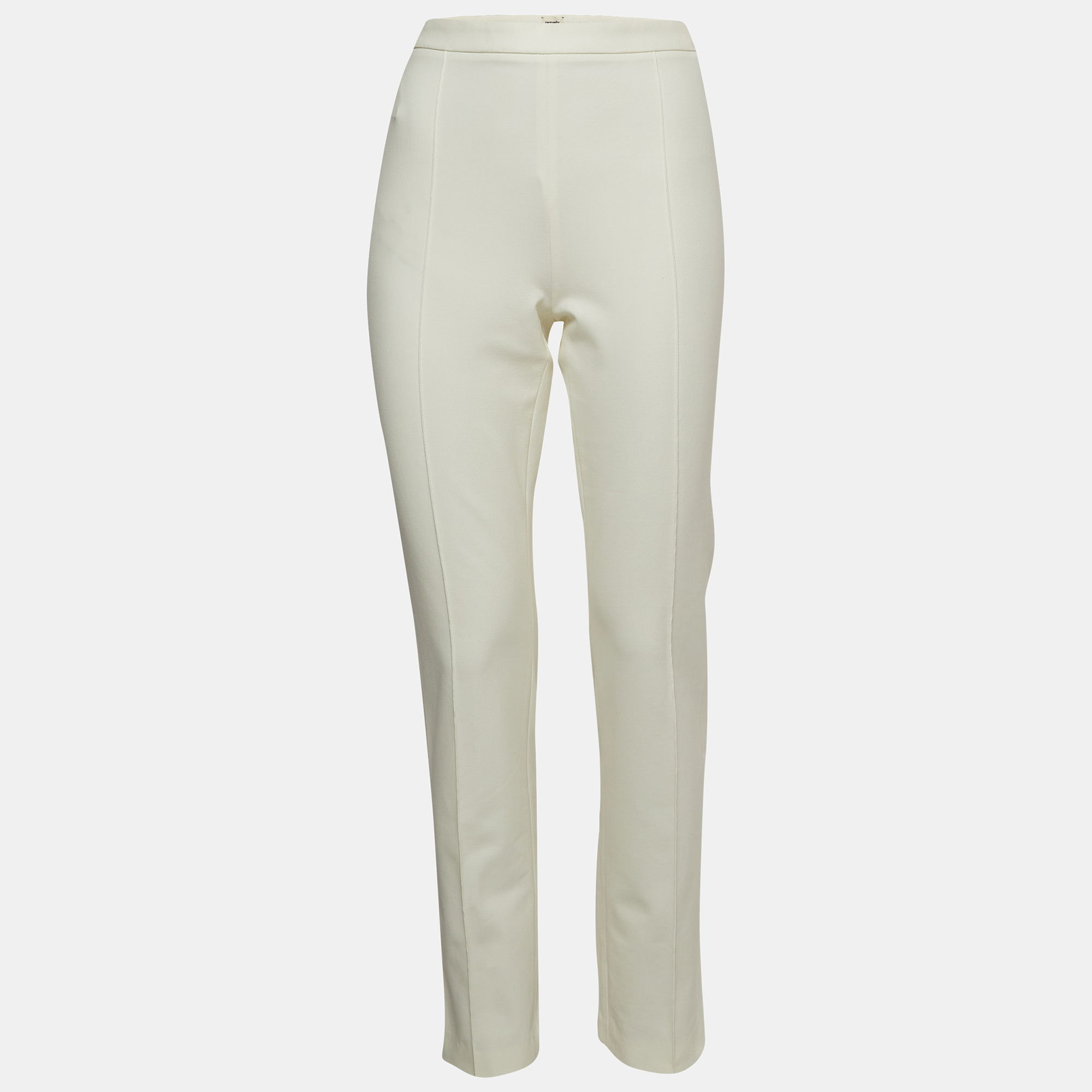 

Hermes White Cotton Twill Skinny Trousers M