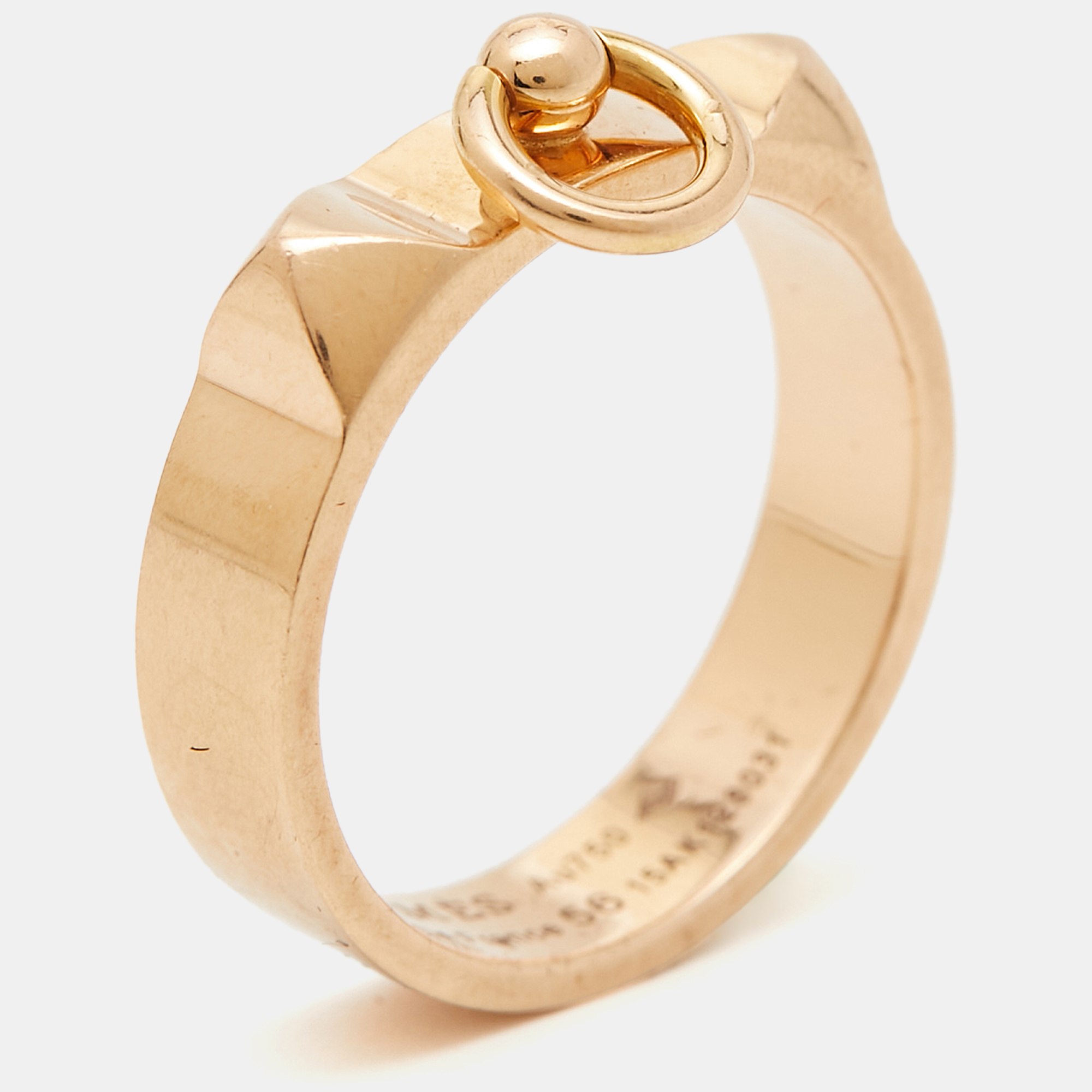 

Hermes Collier de Chien 18k Rose Gold Ring Size