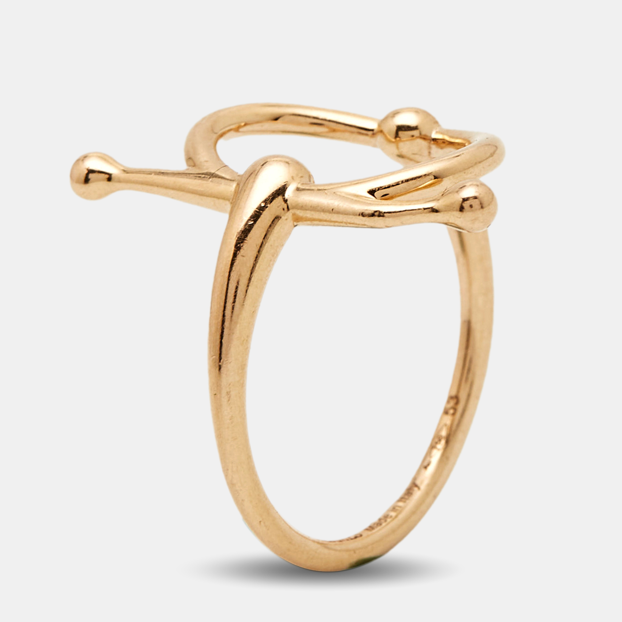 

Hermes Filet d'Or Ring Small Model 18k Rose Gold Ring Size