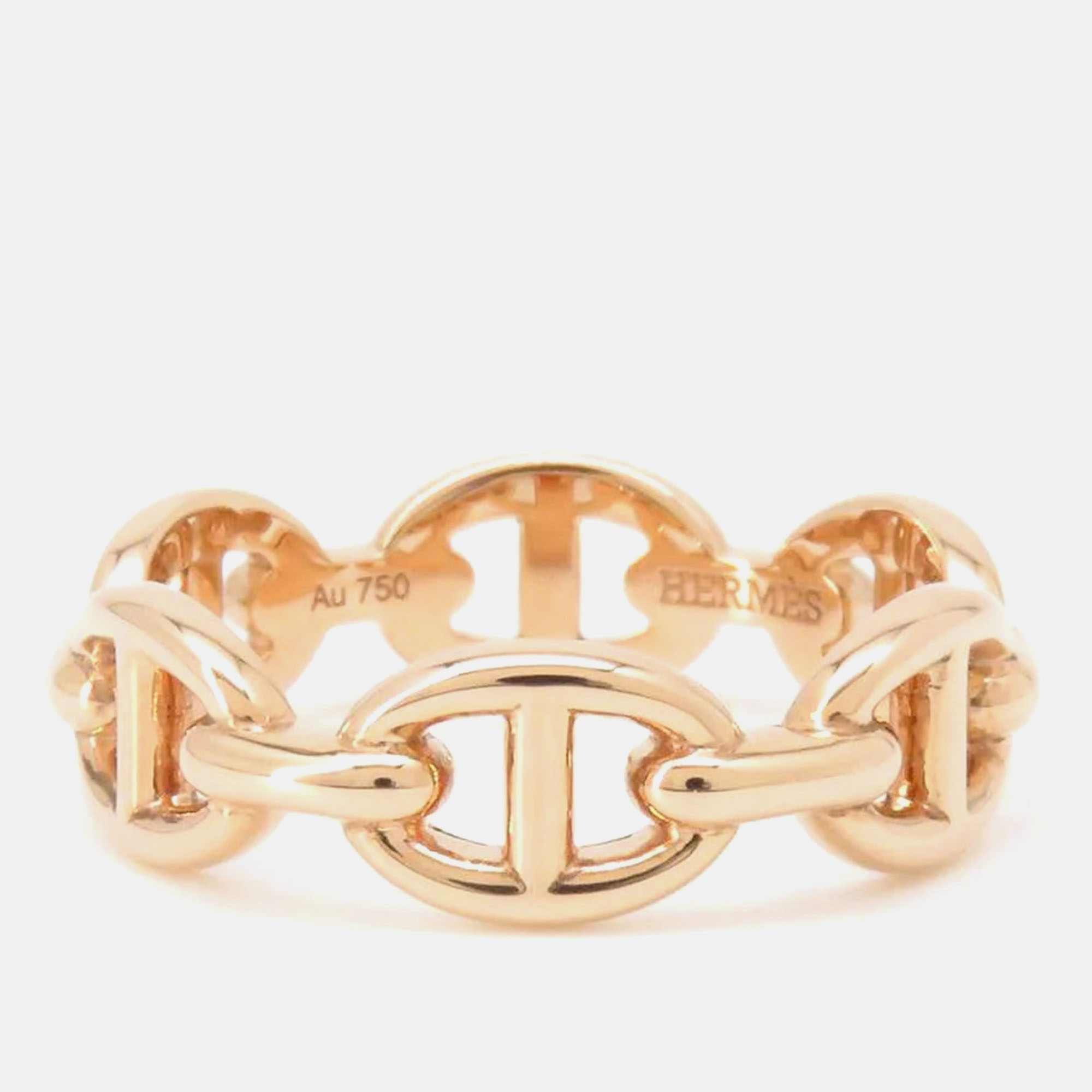 

Hermes 18K Pink Gold Chaine d'Ancre Anchene Ring Size PM/53/#13