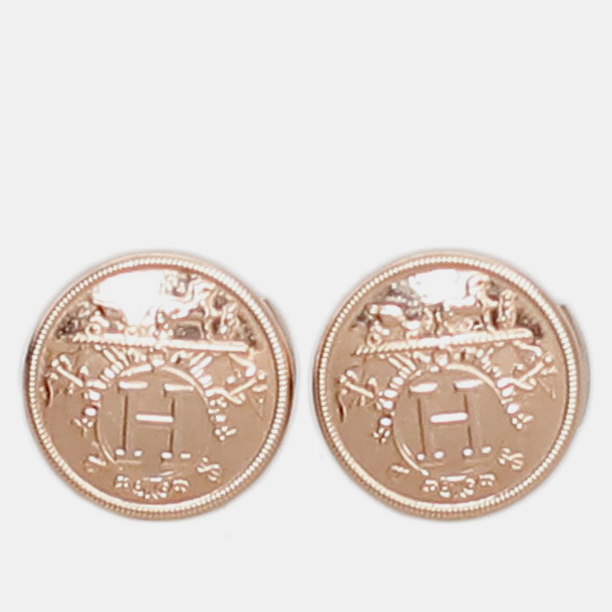 

Hermes Rose Gold Ex-Libris Stud Earrings