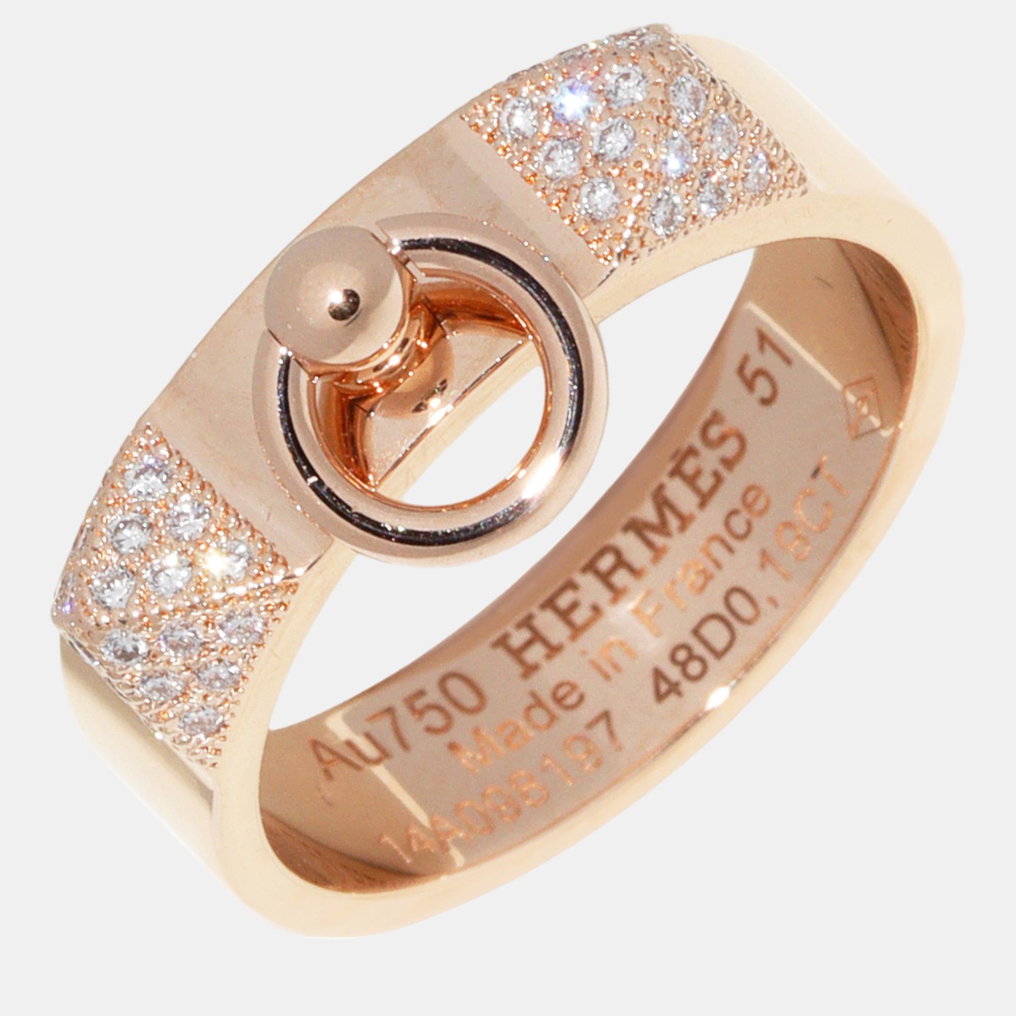 

Hermes 18K Pink Gold Diamond Ring