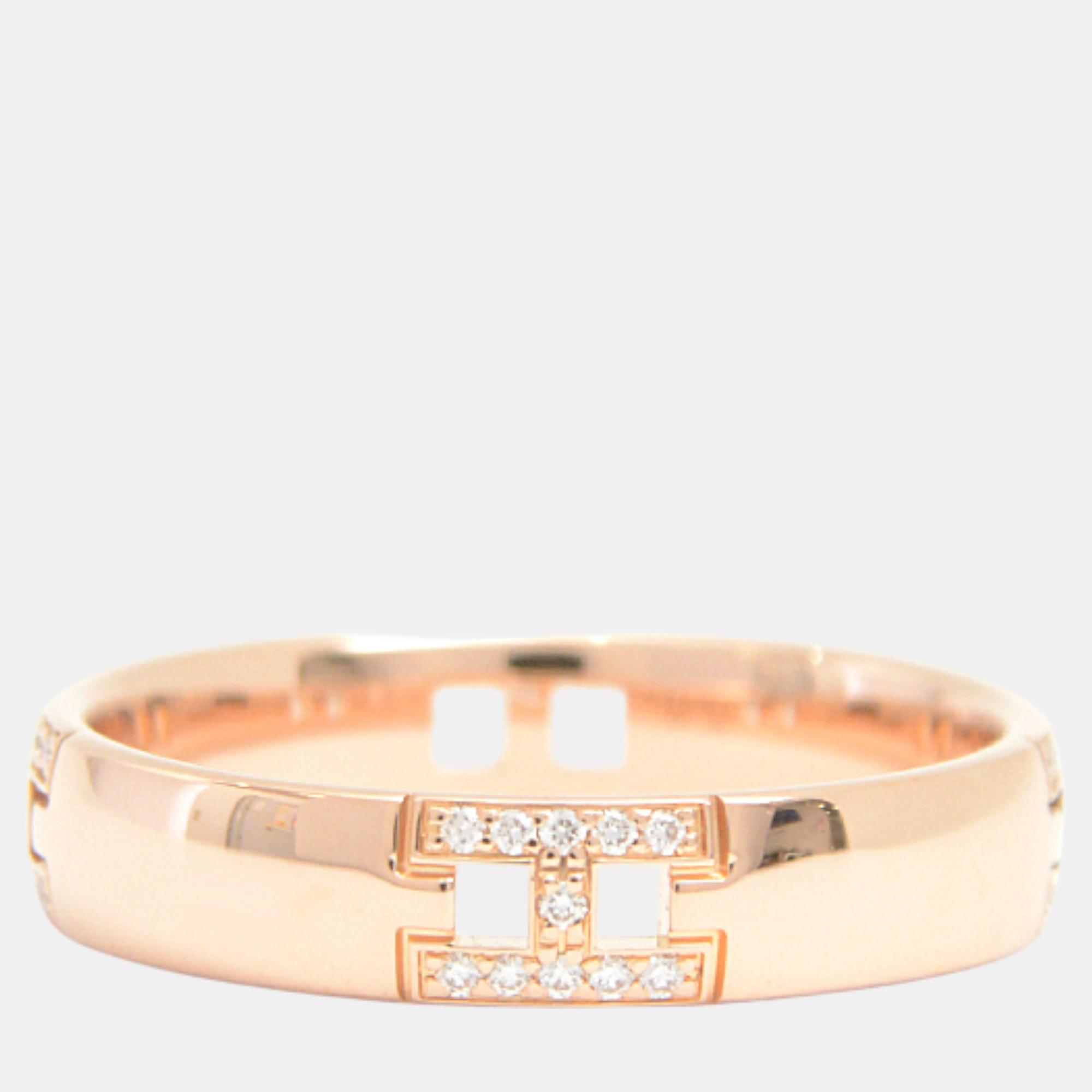 

Hermes Diamond Ring Pink Gold H Logo