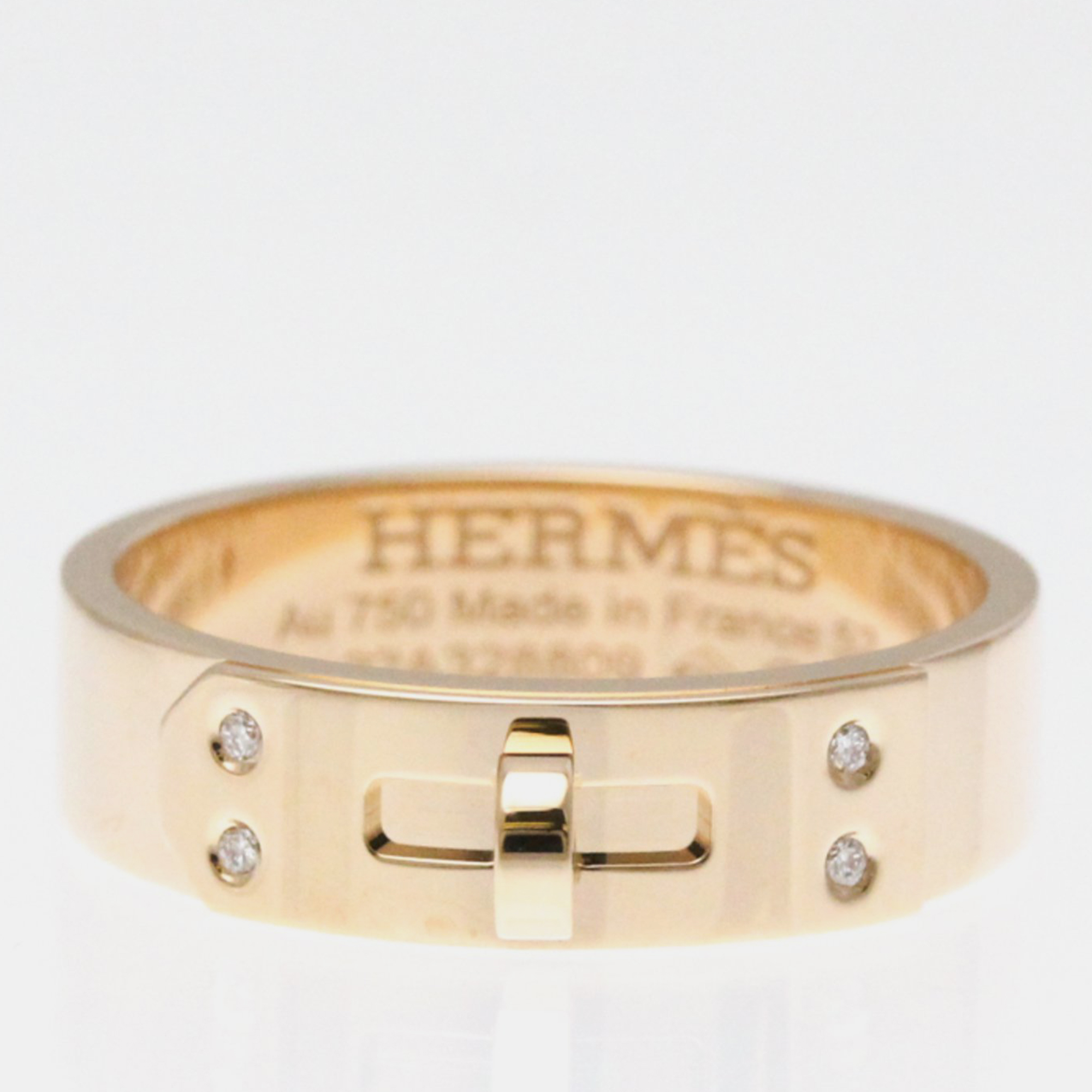 

Hermes 18K Pink Gold Diamond Kelly Ring PM