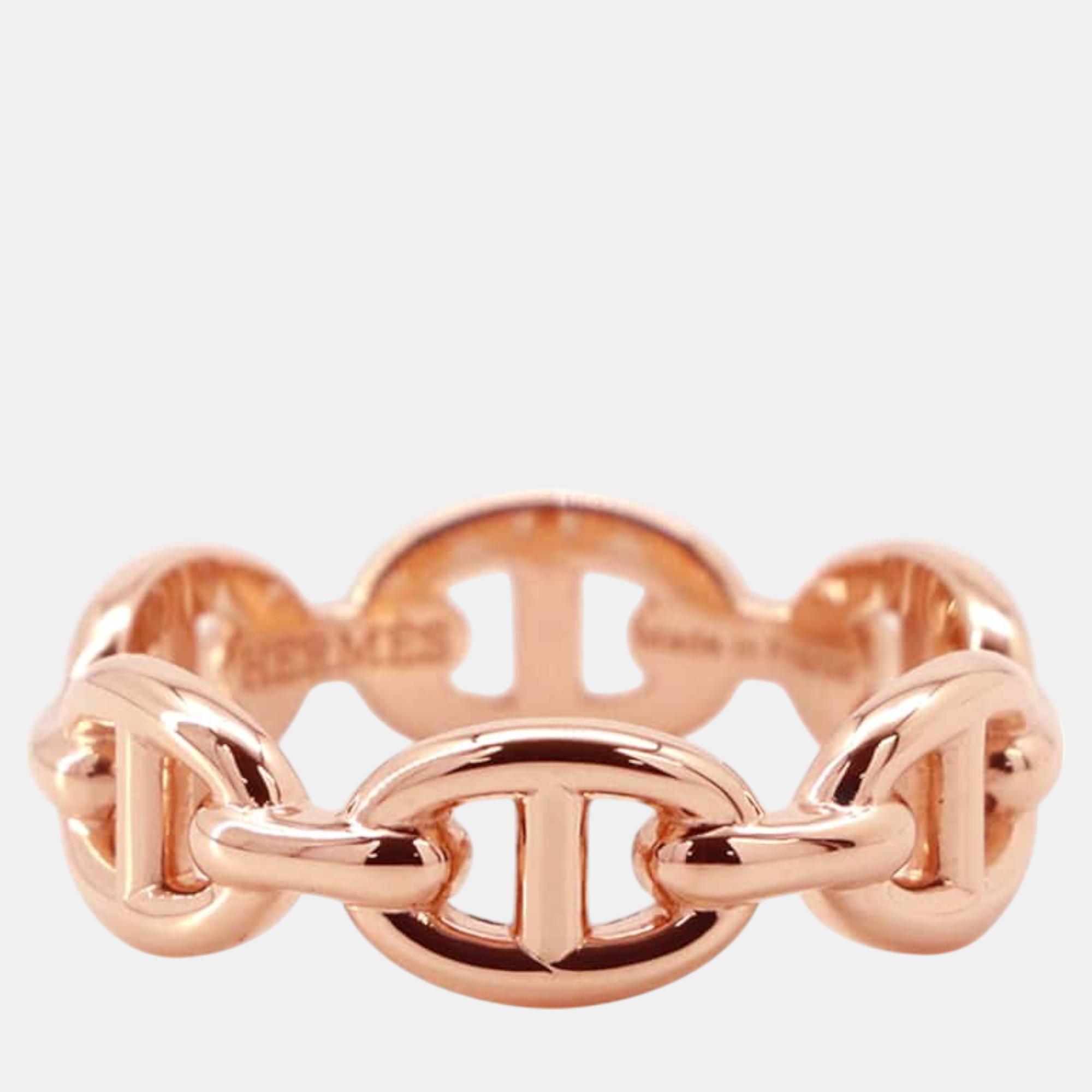 

Hermes 18K Pink Gold Chaine D'Ancre Anchene Ring Size