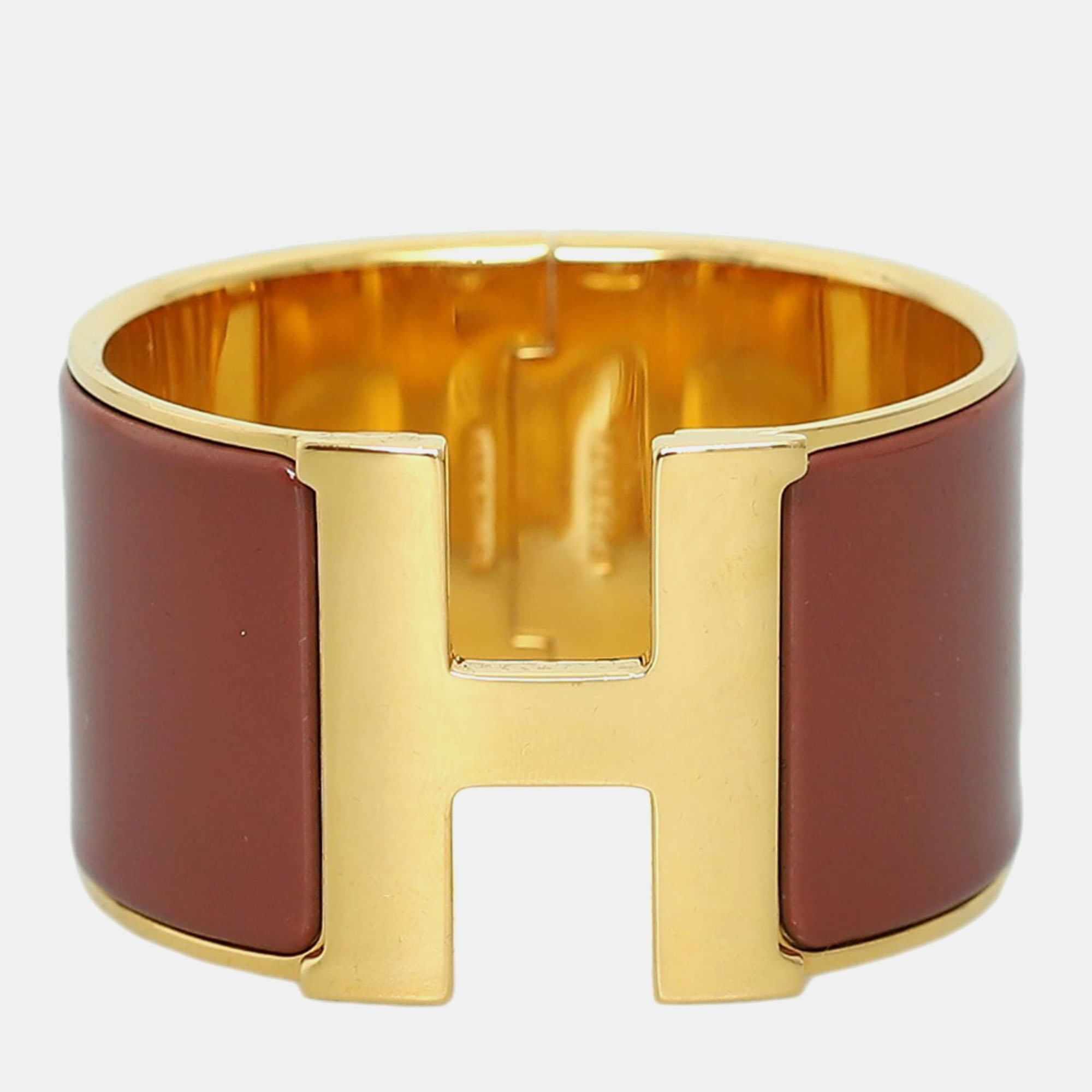 

Hermes Clic H Bangle Bracelet, Brown