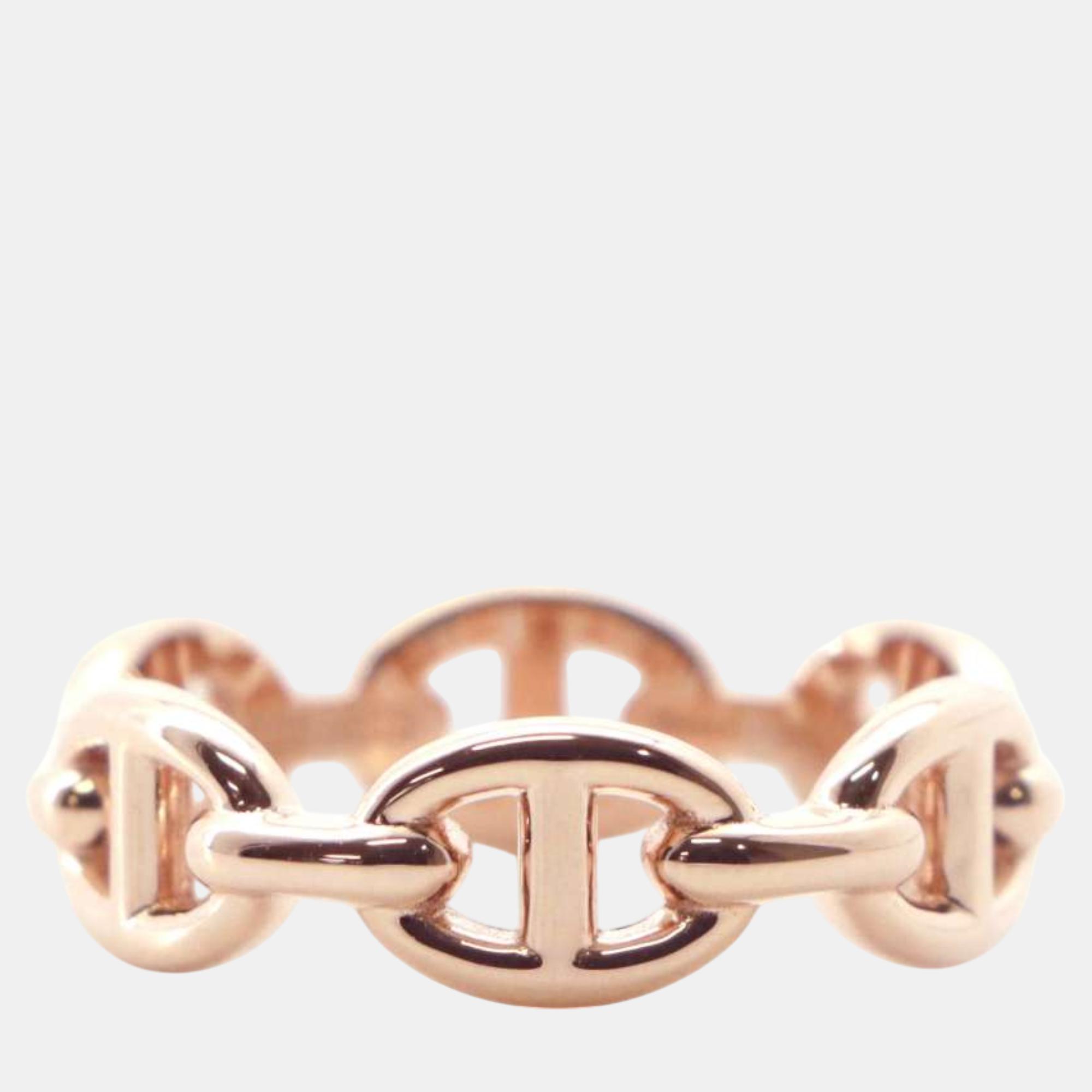 

Hermes Chaine D'Ancre Anchene Ring Size Pm/52/#12 18K Pink Gold