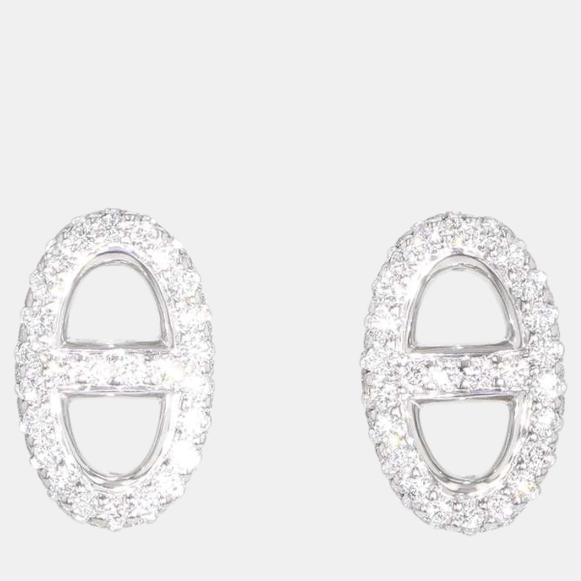 

Hermes Chaine D'Ancre Farandole Earrings 18K White Gold