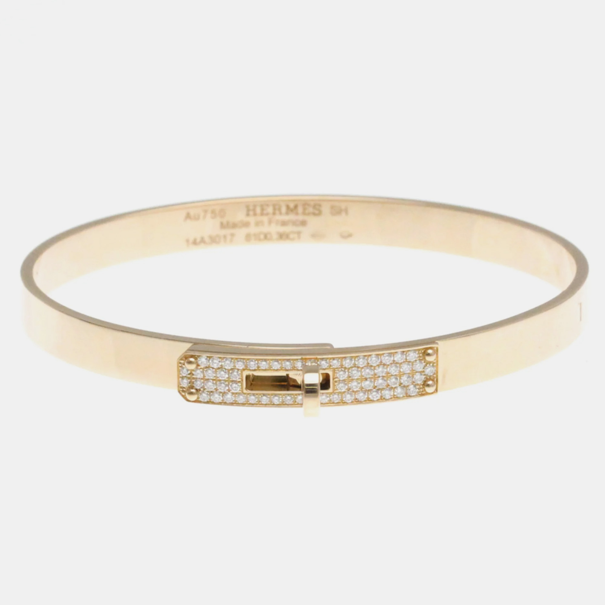 

Hermes 18K Rose Gold and Diamond Kelly Bangle Bracelet