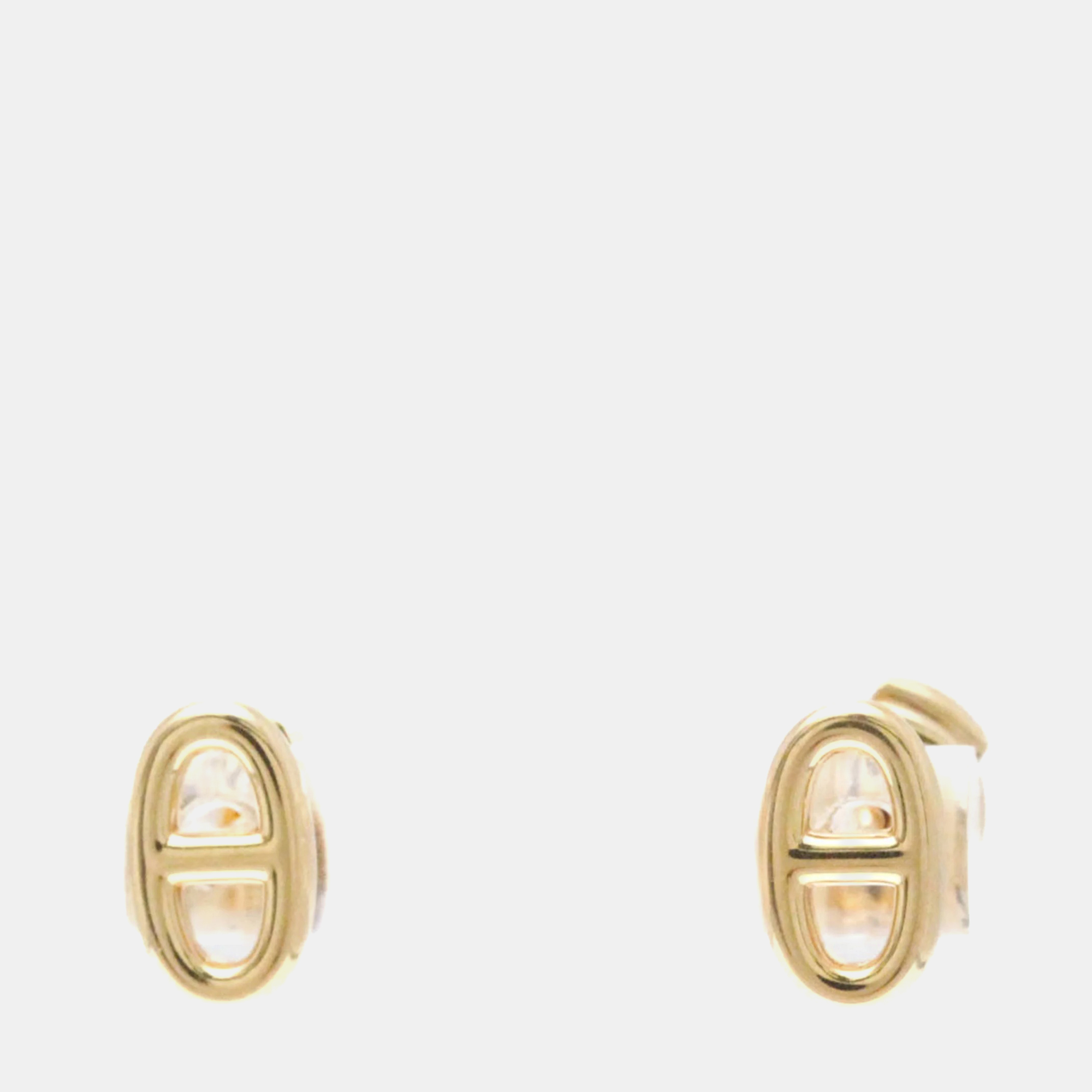 

Hermes 18K Pink Gold Chaine D'ancre Farandole Stud Earrings