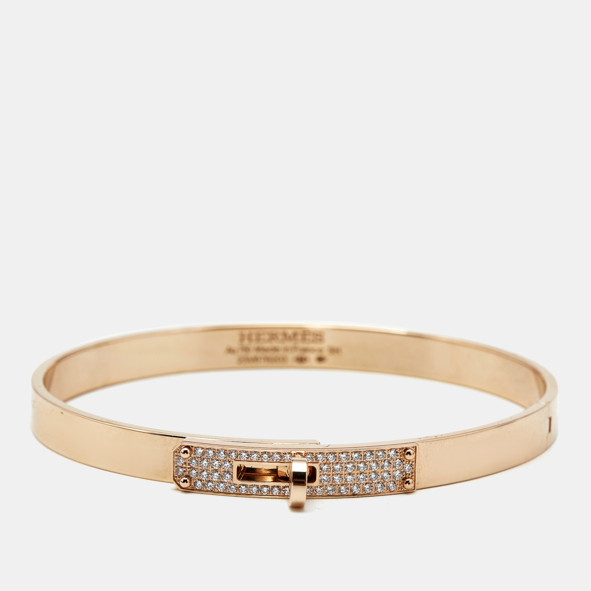 

Hermes Kelly Diamonds 18k Rose Gold Small Model Bracelet SH